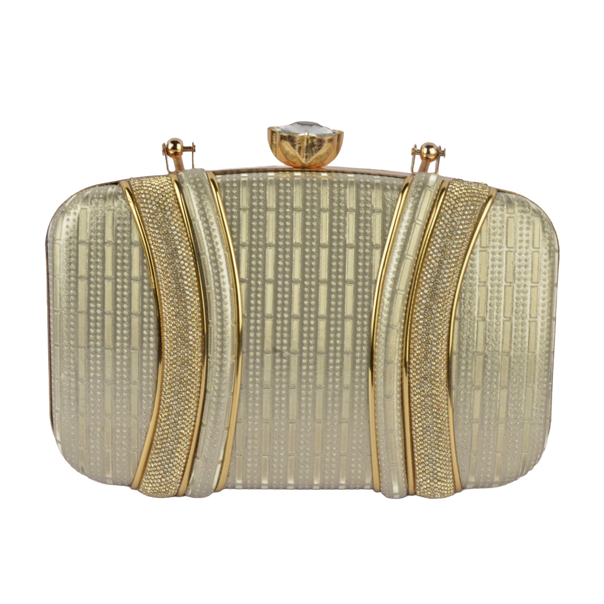 The Empress Pearl-Grid Oval Clutch