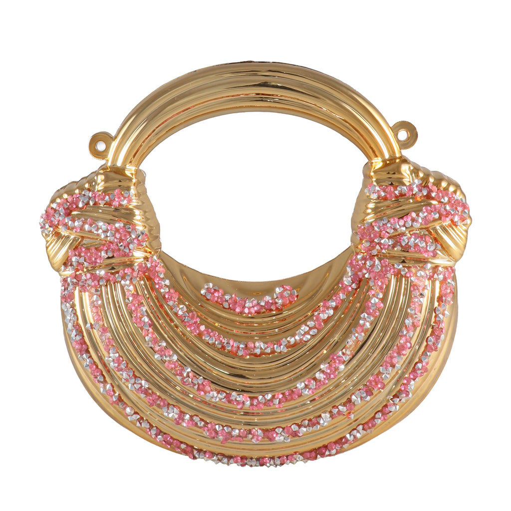 Aurelia Crescent Crystal Top-Handle Evening Bag