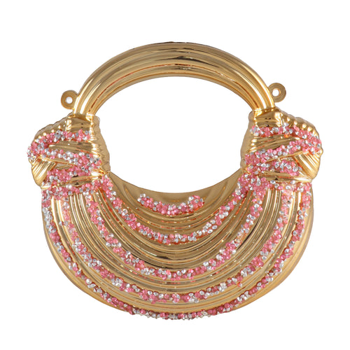 Aurelia Crescent Crystal Top-Handle Evening Bag