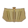 The Iris Metallic Chevron Evening Clutch