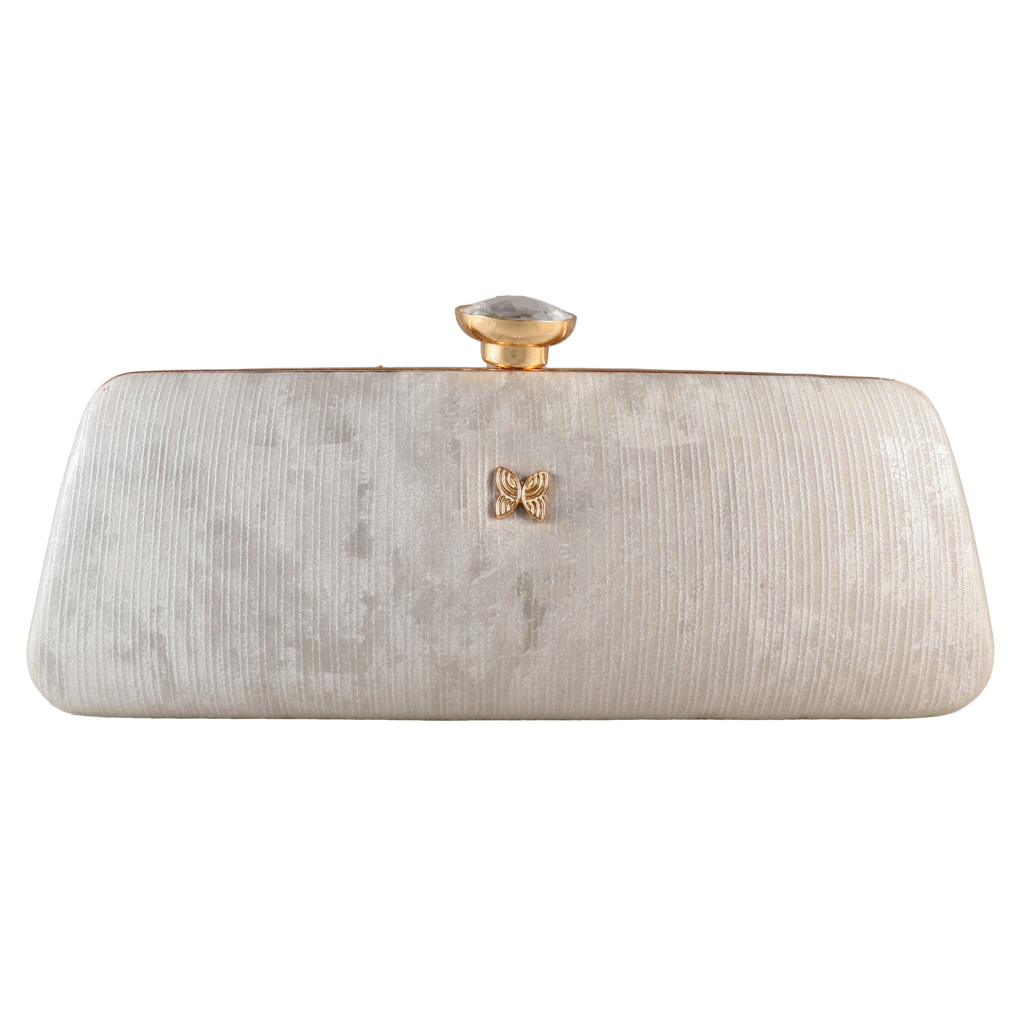 The Penelope Pleated Satin Frame Clutch