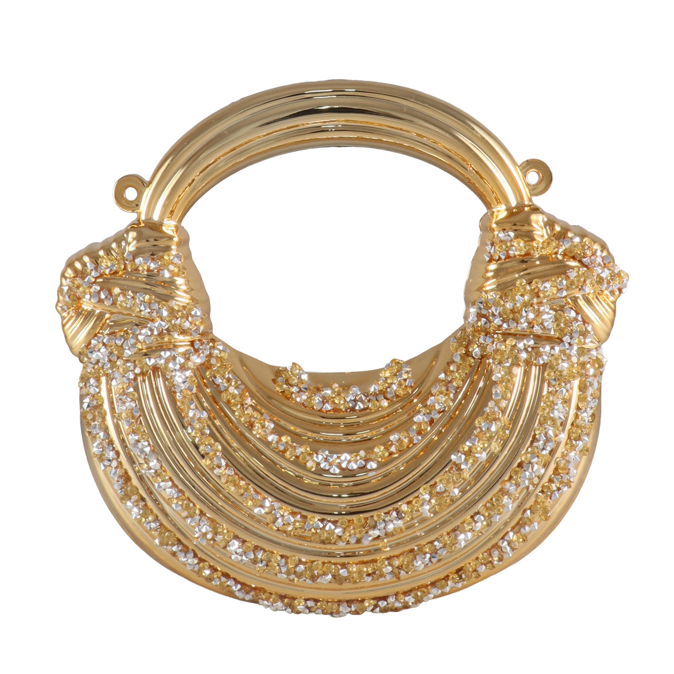 Aurelia Crescent Crystal Top-Handle Evening Bag