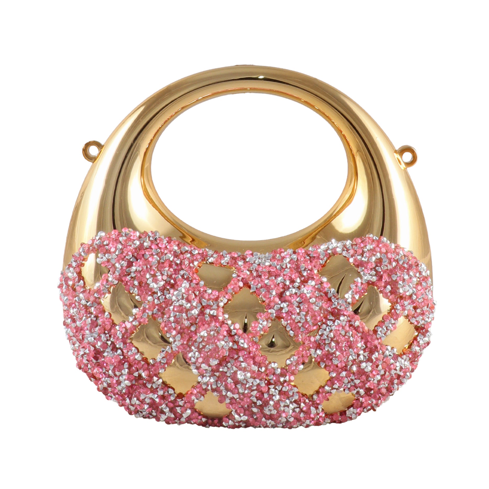 Aura Crystal Embellished Crescent Clutch Bag
