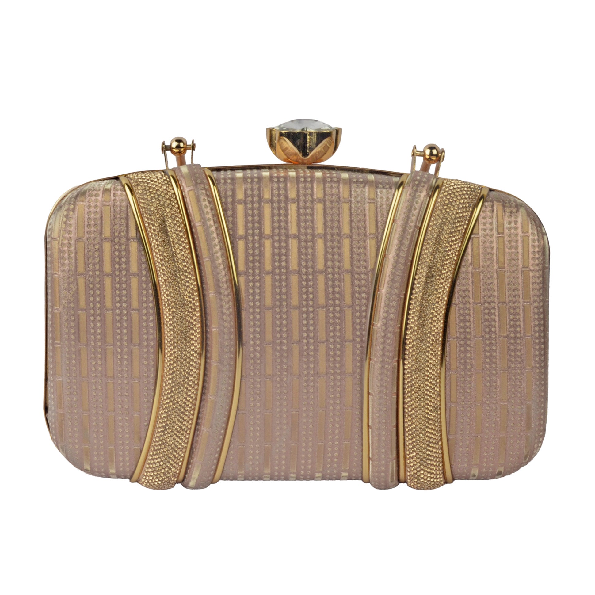 The Empress Pearl-Grid Oval Clutch
