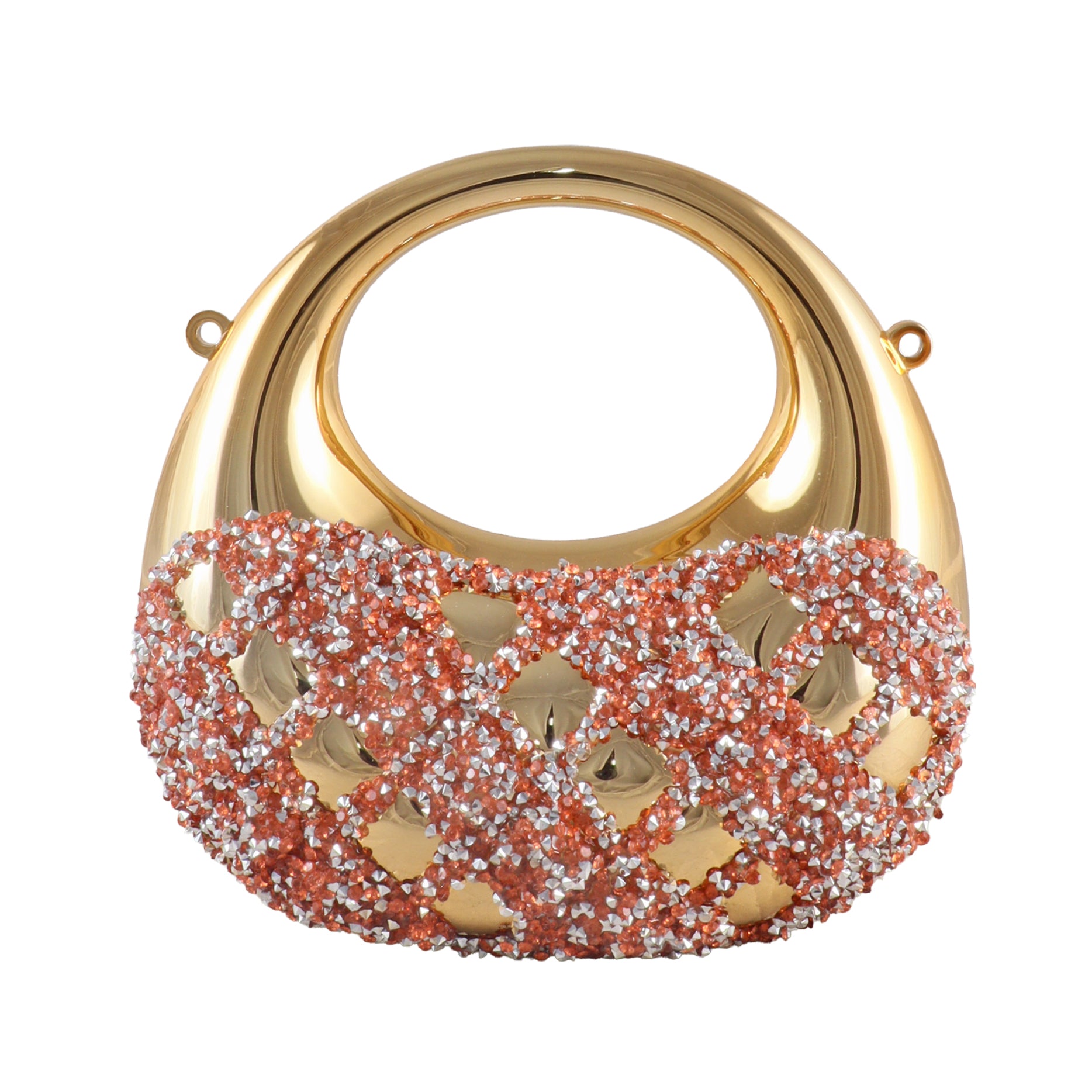Aura Crystal Embellished Crescent Clutch Bag