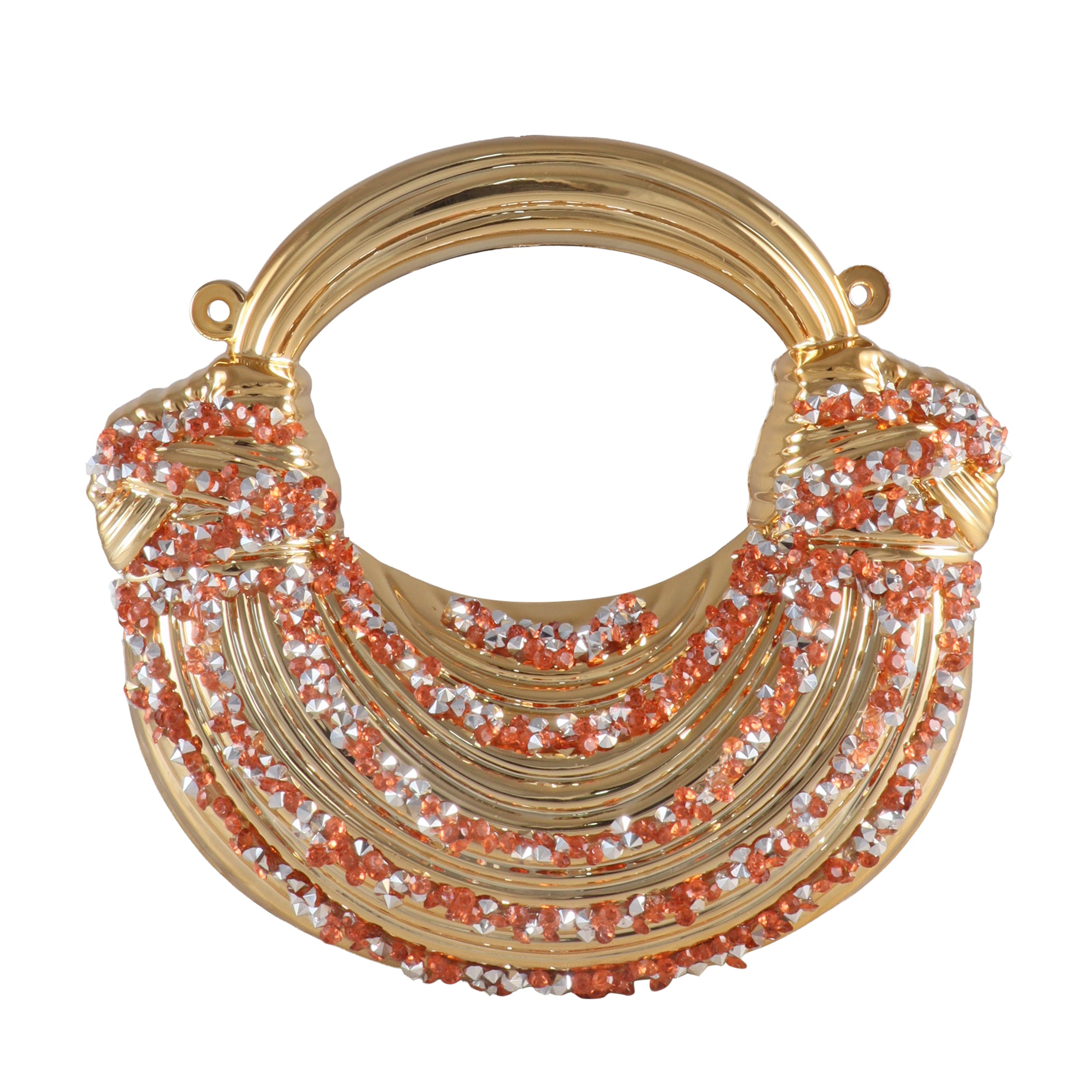 Aurelia Crescent Crystal Top-Handle Evening Bag
