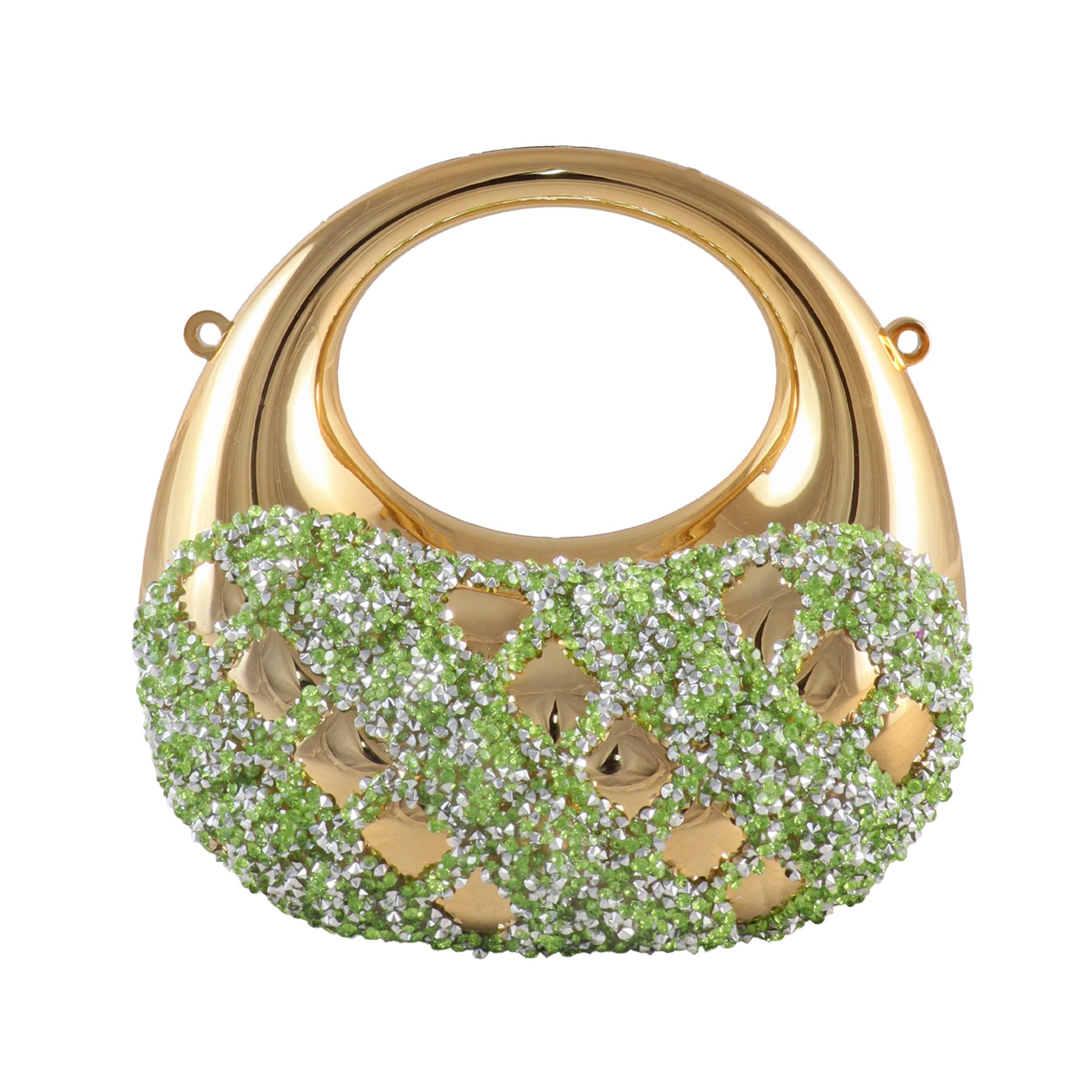 Aura Crystal Embellished Crescent Clutch Bag