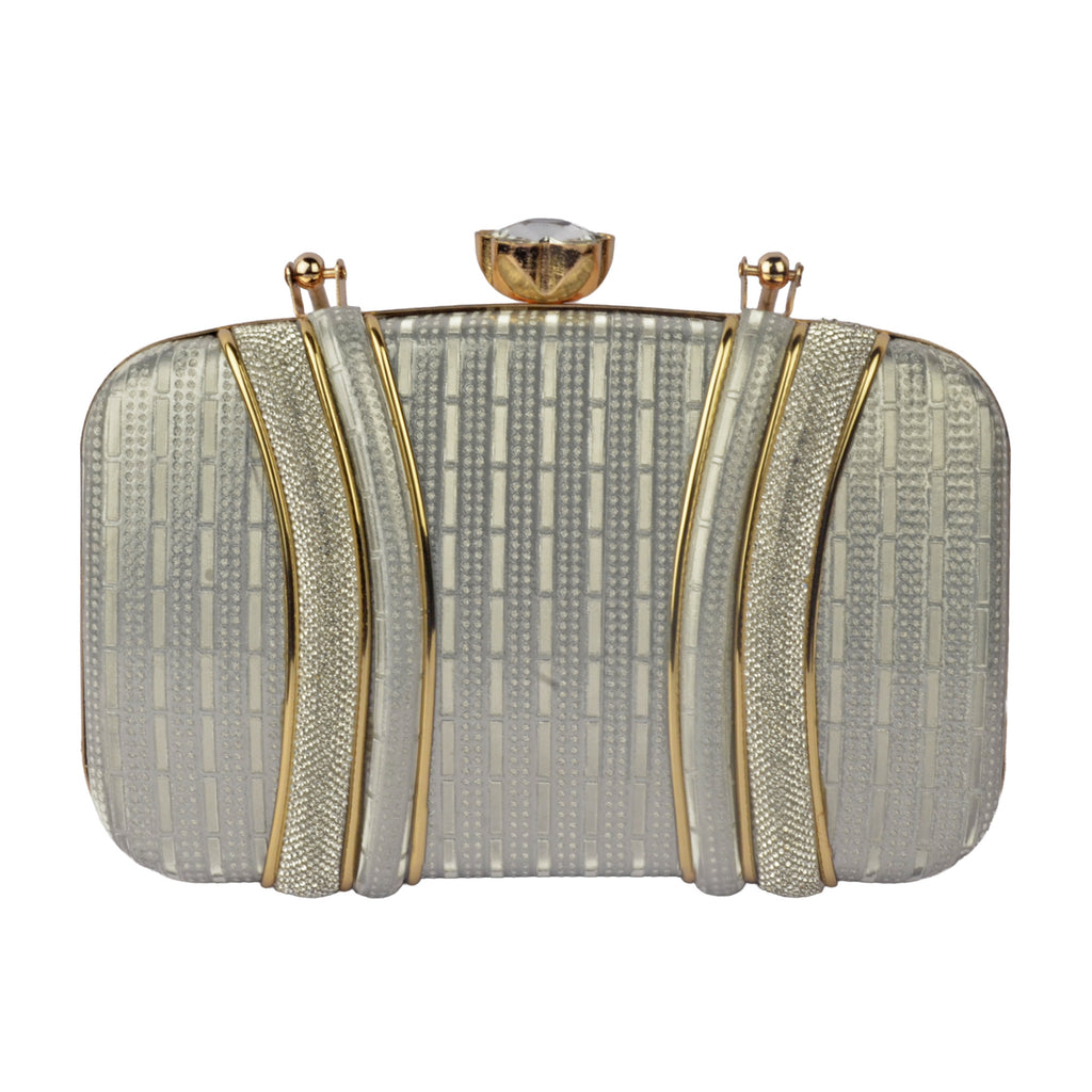 The Empress Pearl-Grid Oval Clutch