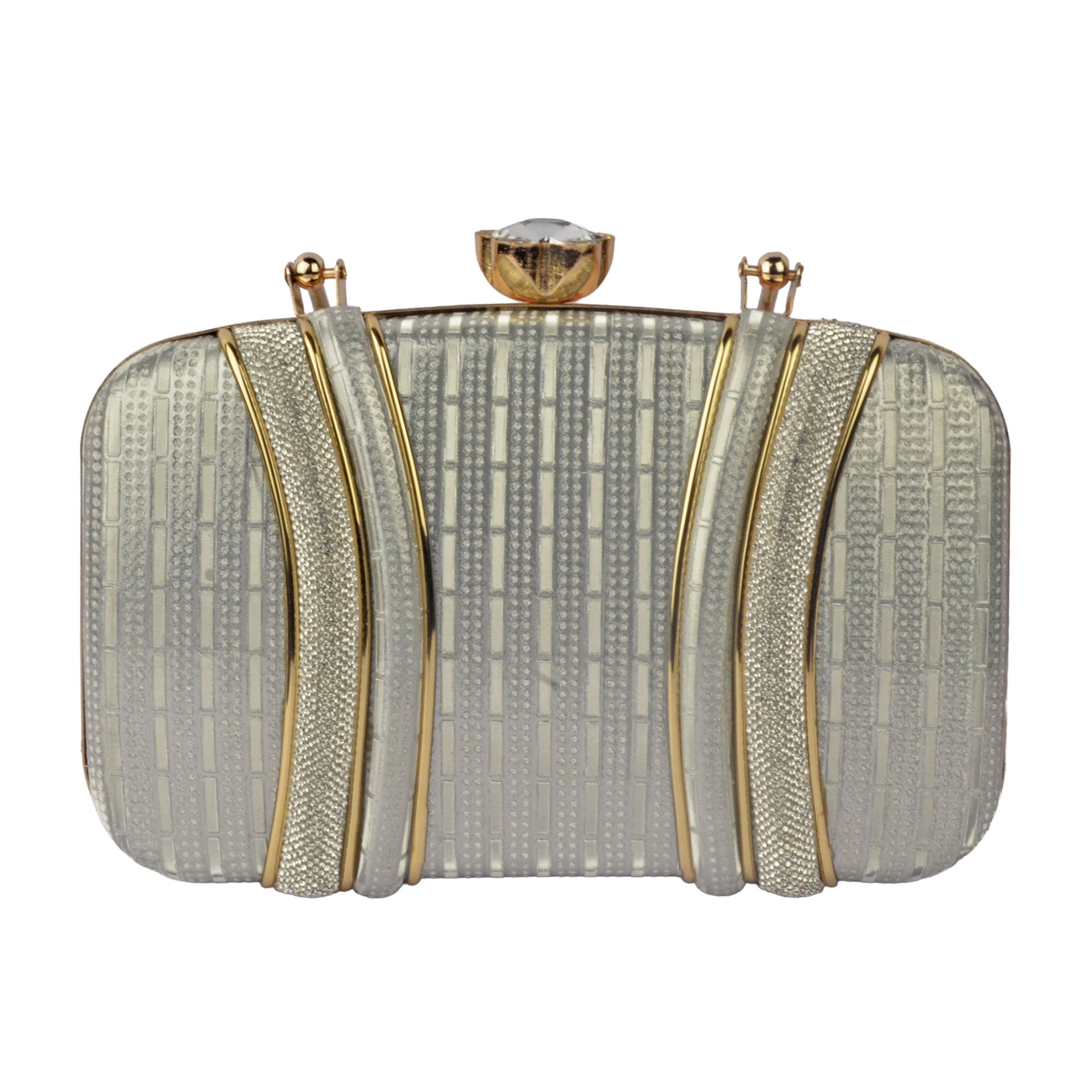 The Empress Pearl-Grid Oval Clutch