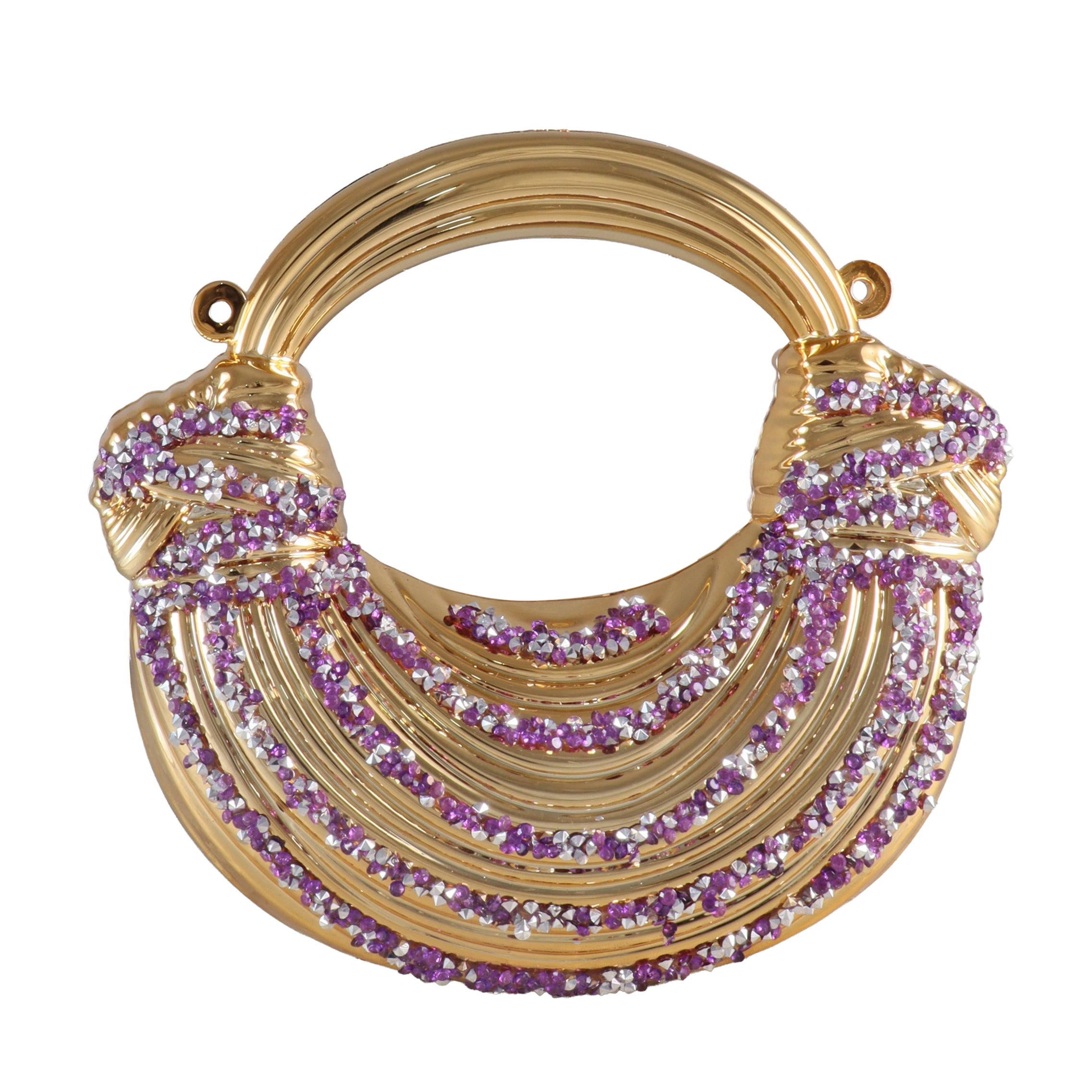 Aurelia Crescent Crystal Top-Handle Evening Bag