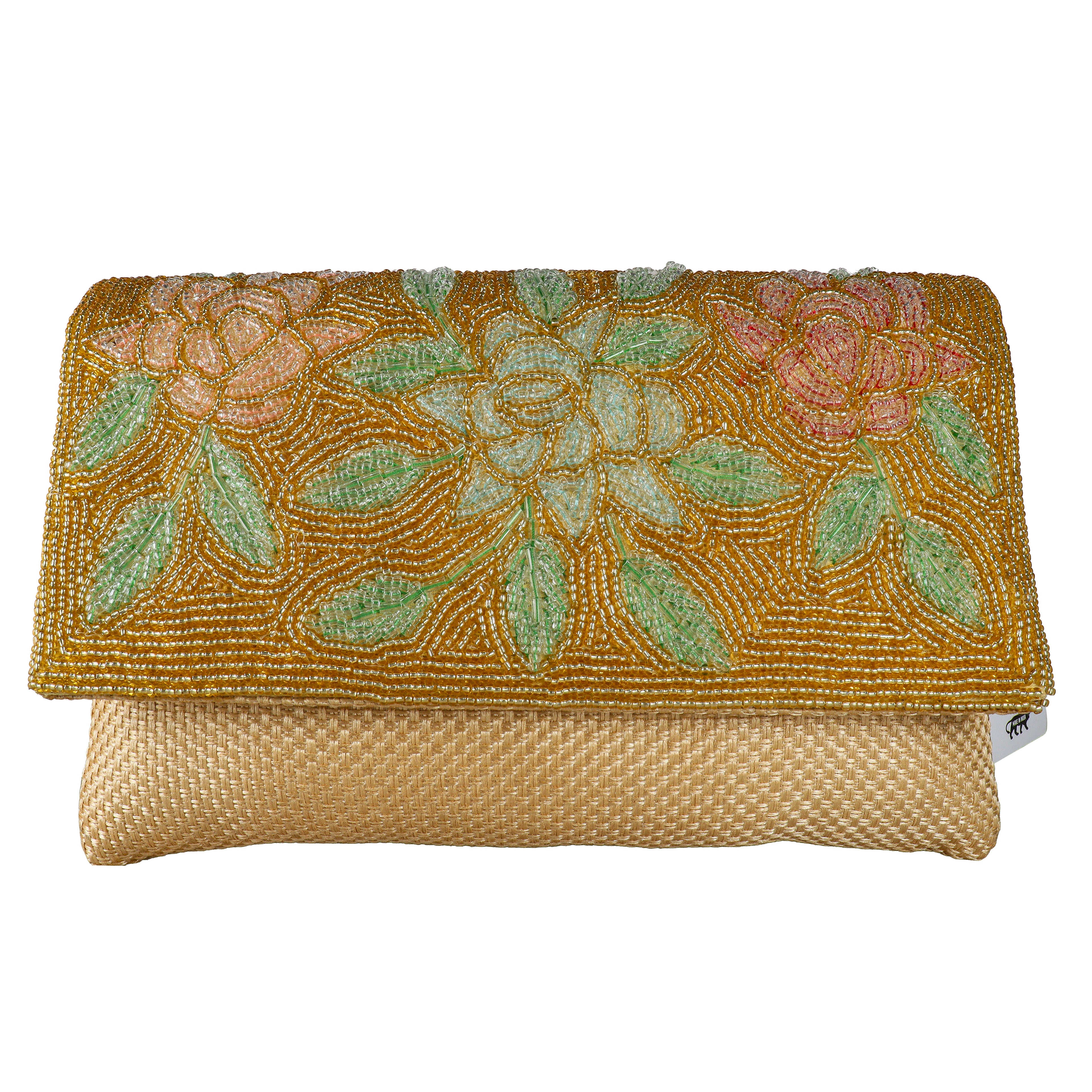 Designer Hand-Embroidered Floral Clutch Bag