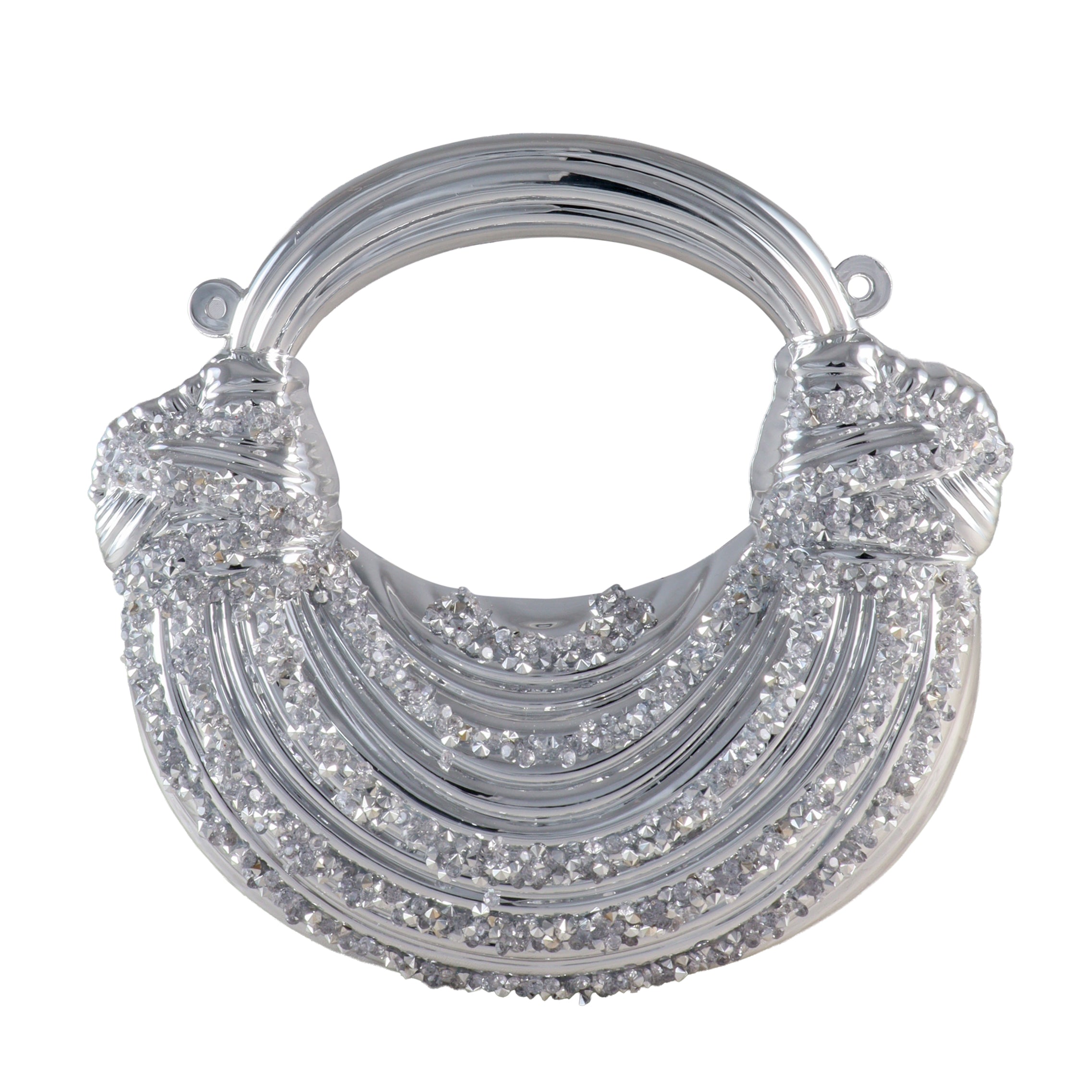 Aurelia Crescent Crystal Top-Handle Evening Bag