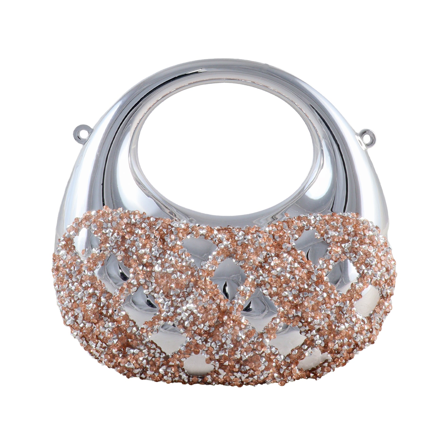 Aura Crystal Embellished Crescent Clutch Bag
