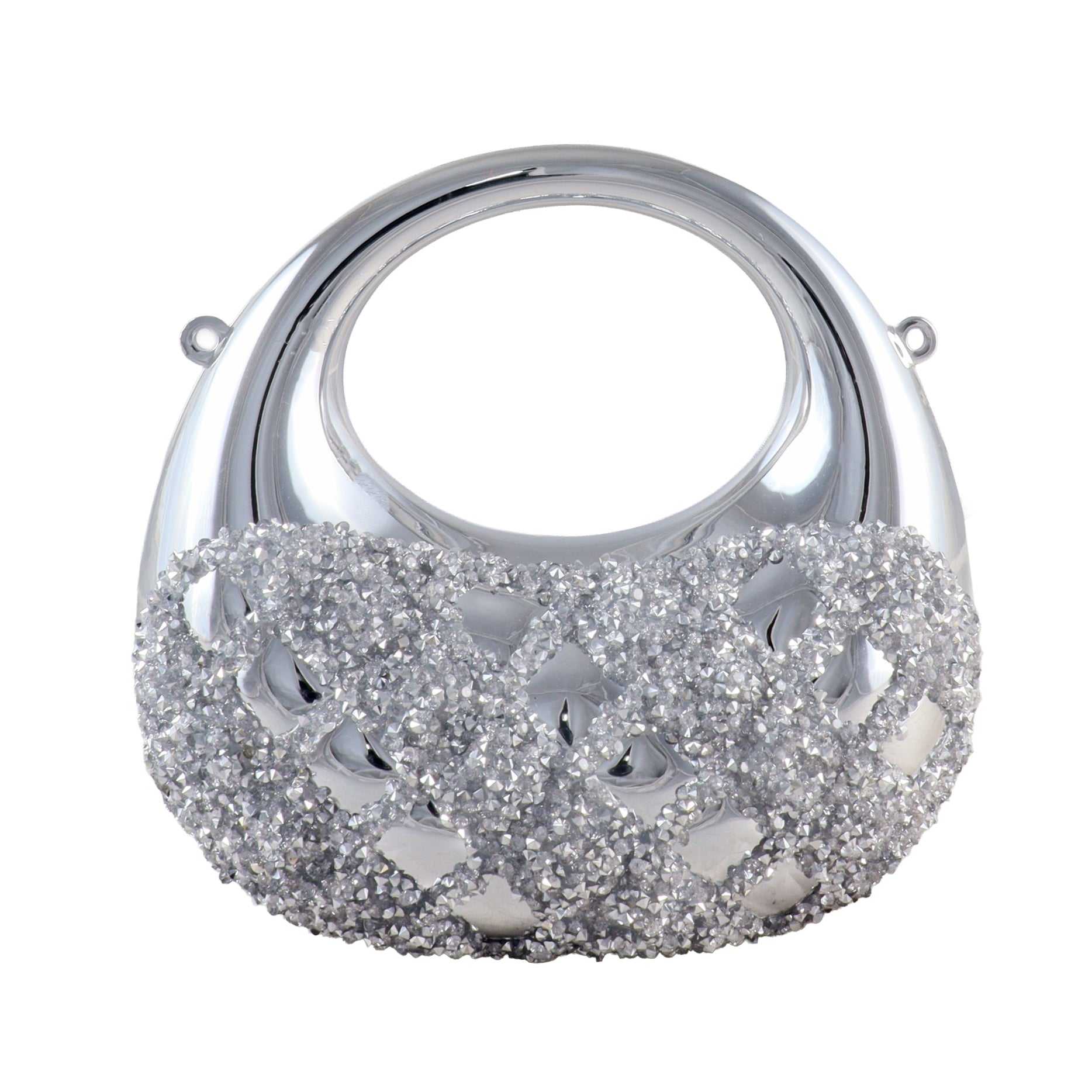 Aura Crystal Embellished Crescent Clutch Bag