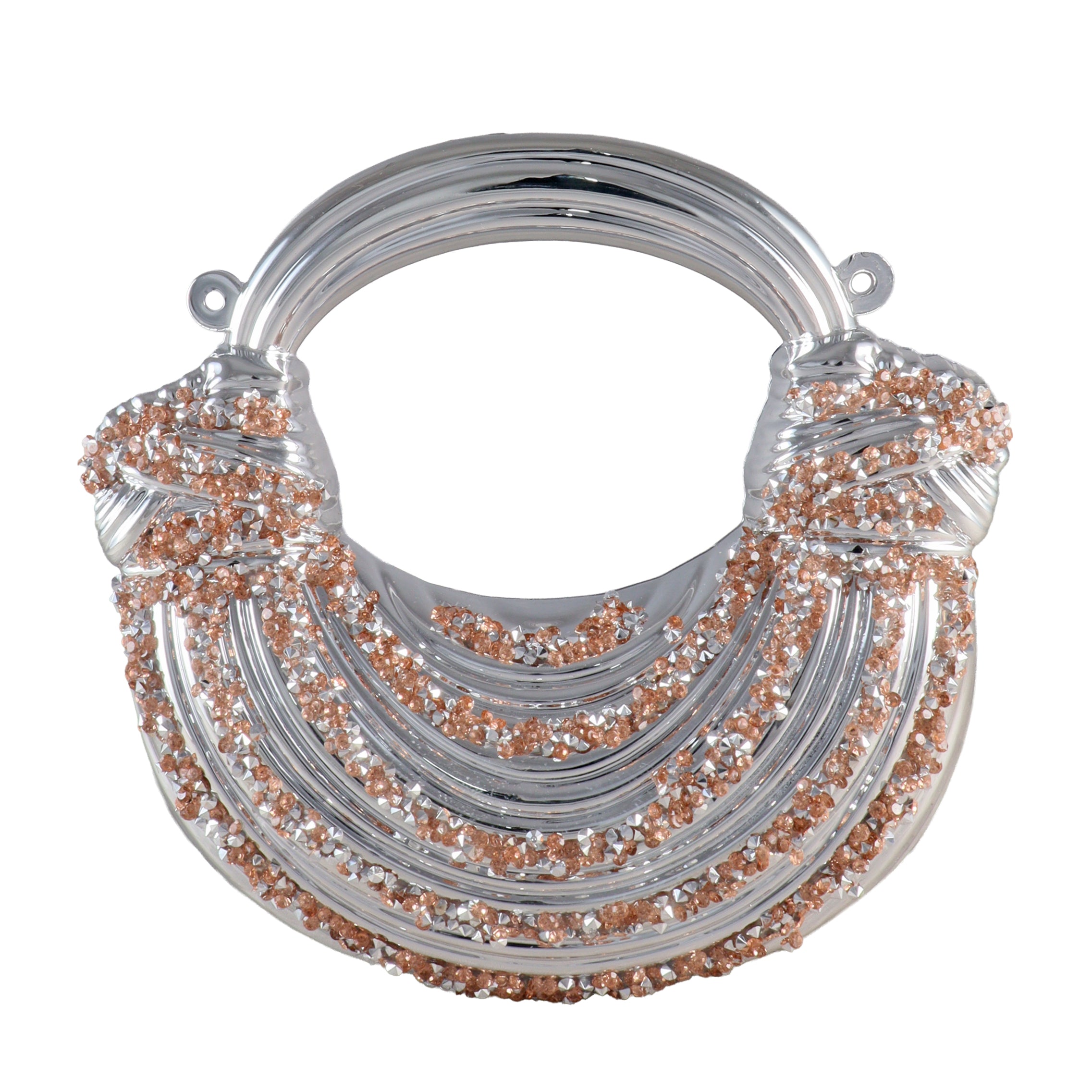 Aurelia Crescent Crystal Top-Handle Evening Bag