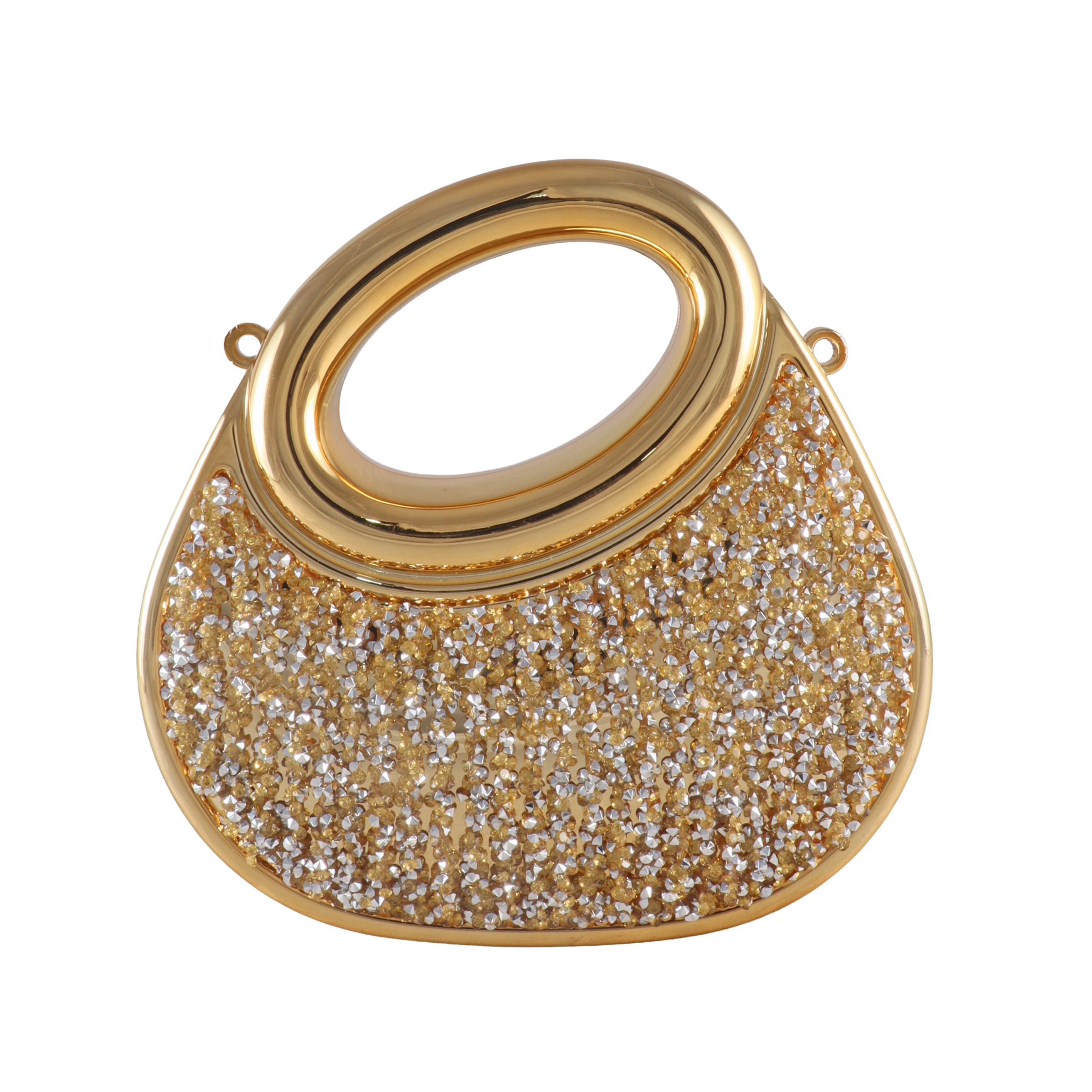 Aurelia Asymmetric Crystal Top-Handle Clutch