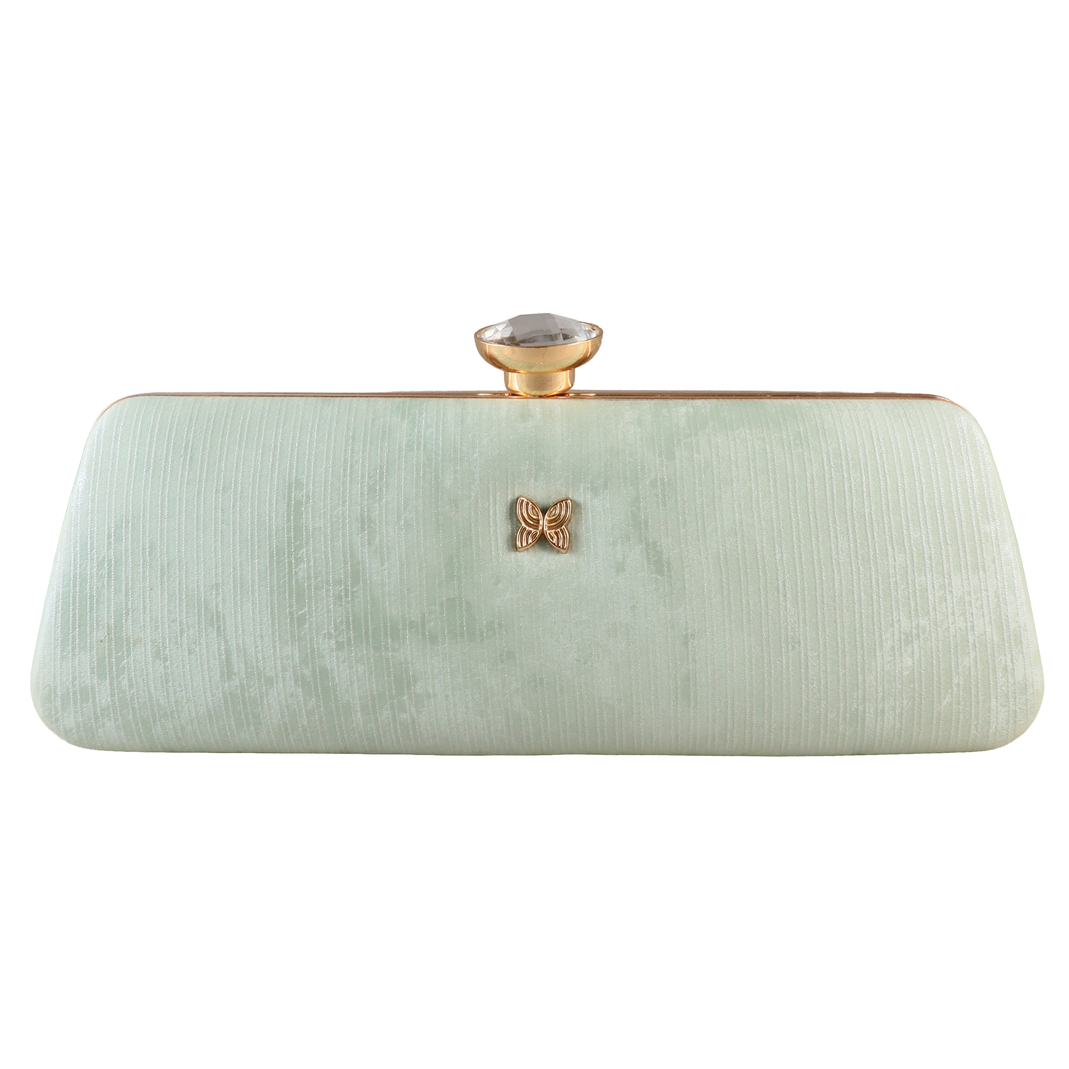 The Penelope Pleated Satin Frame Clutch