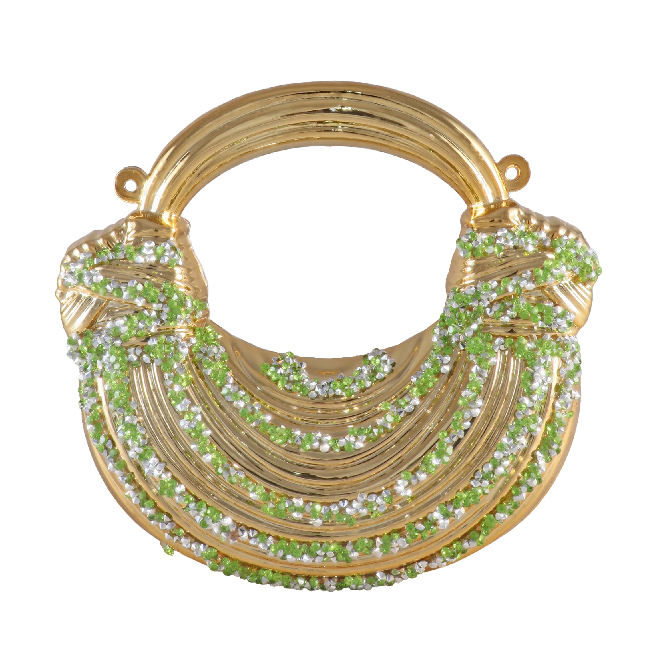 Aurelia Crescent Crystal Top-Handle Evening Bag