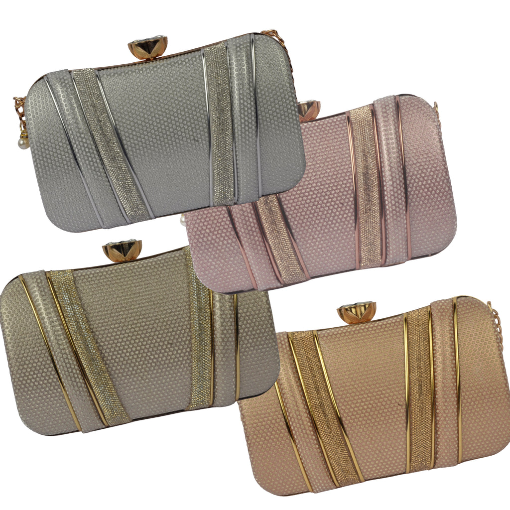 The Vivienne Pearl & Crystal Wave Evening Clutch