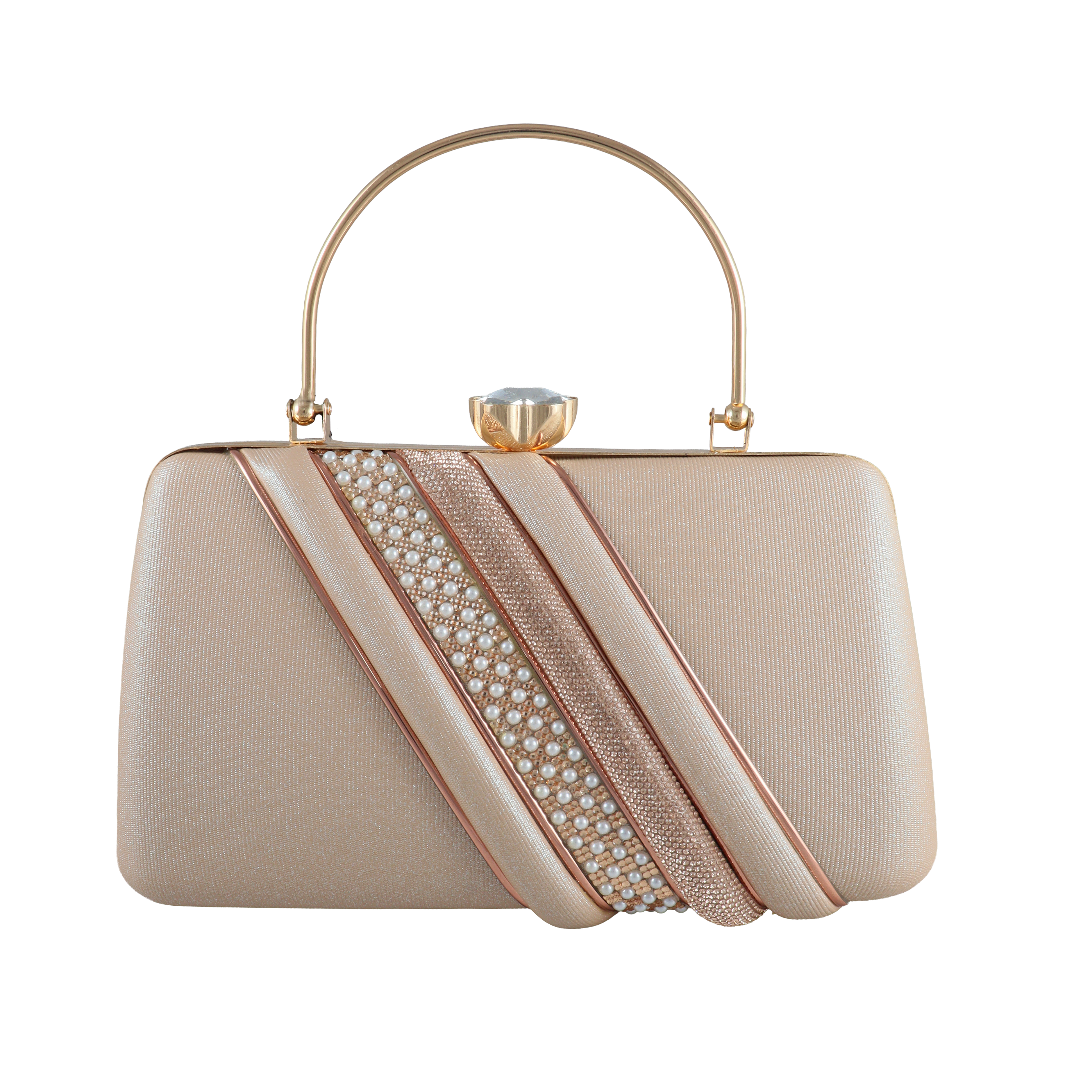 The Diagonal Pleated Statement Evening Clutch