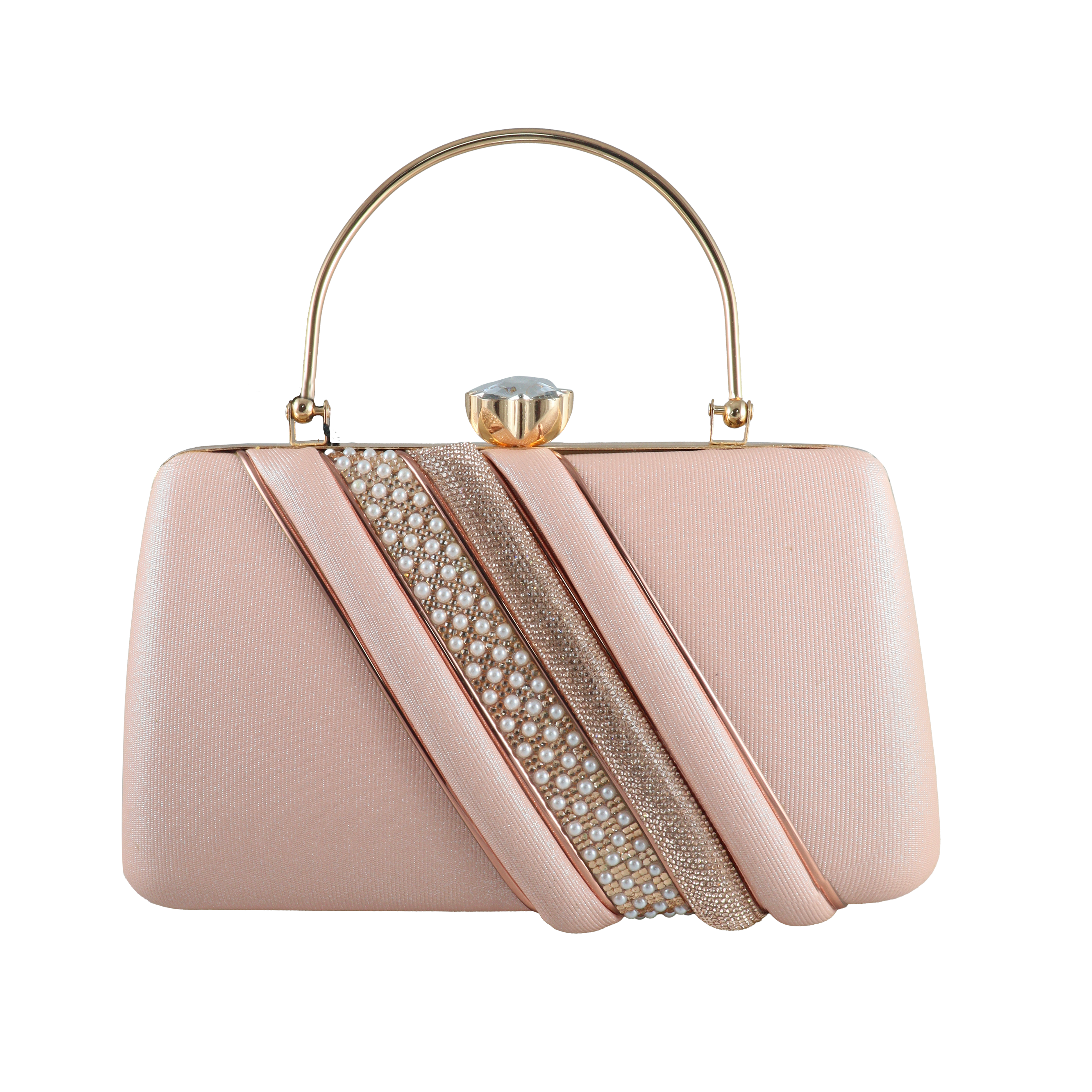 The Diagonal Pleated Statement Evening Clutch