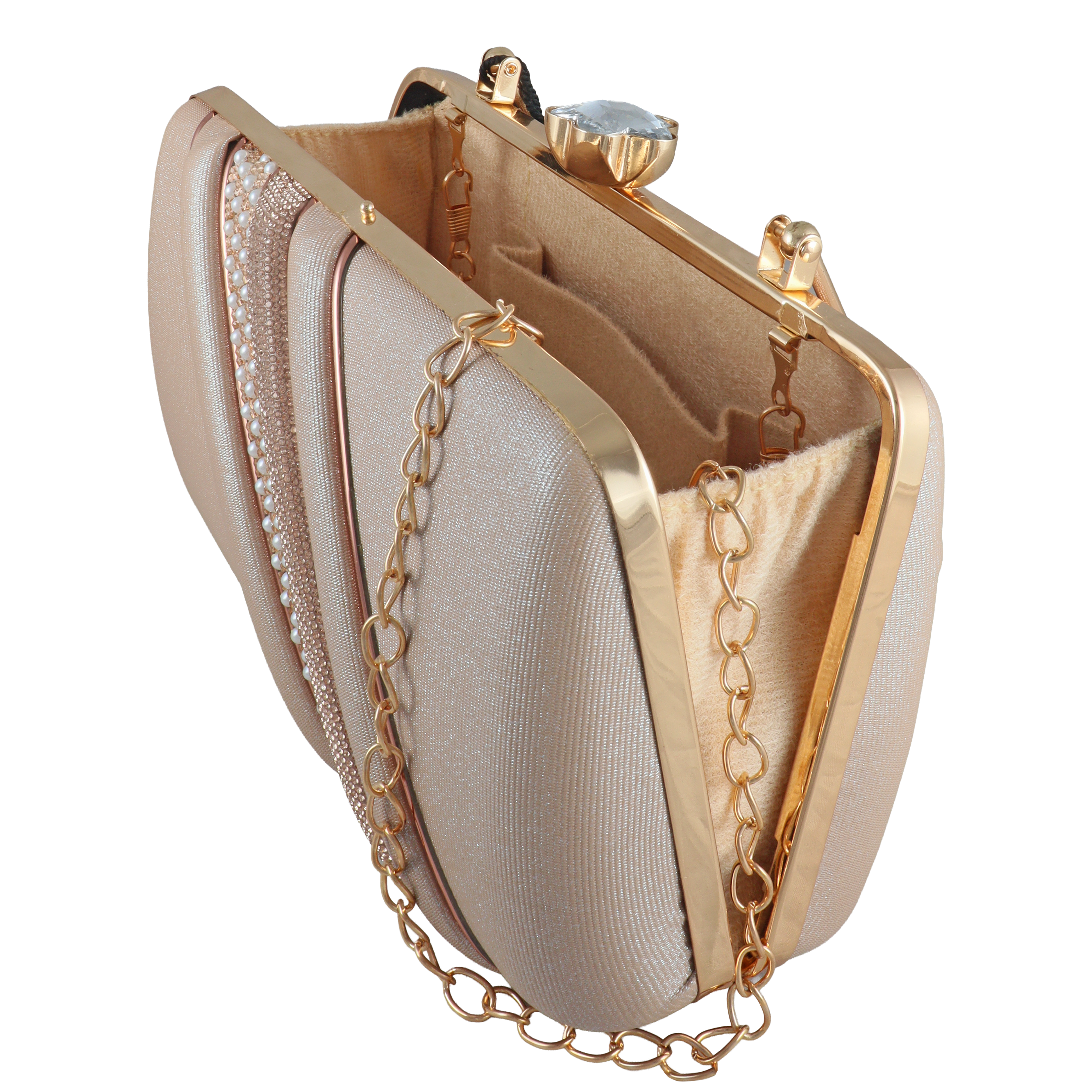 The Diagonal Pleated Statement Evening Clutch