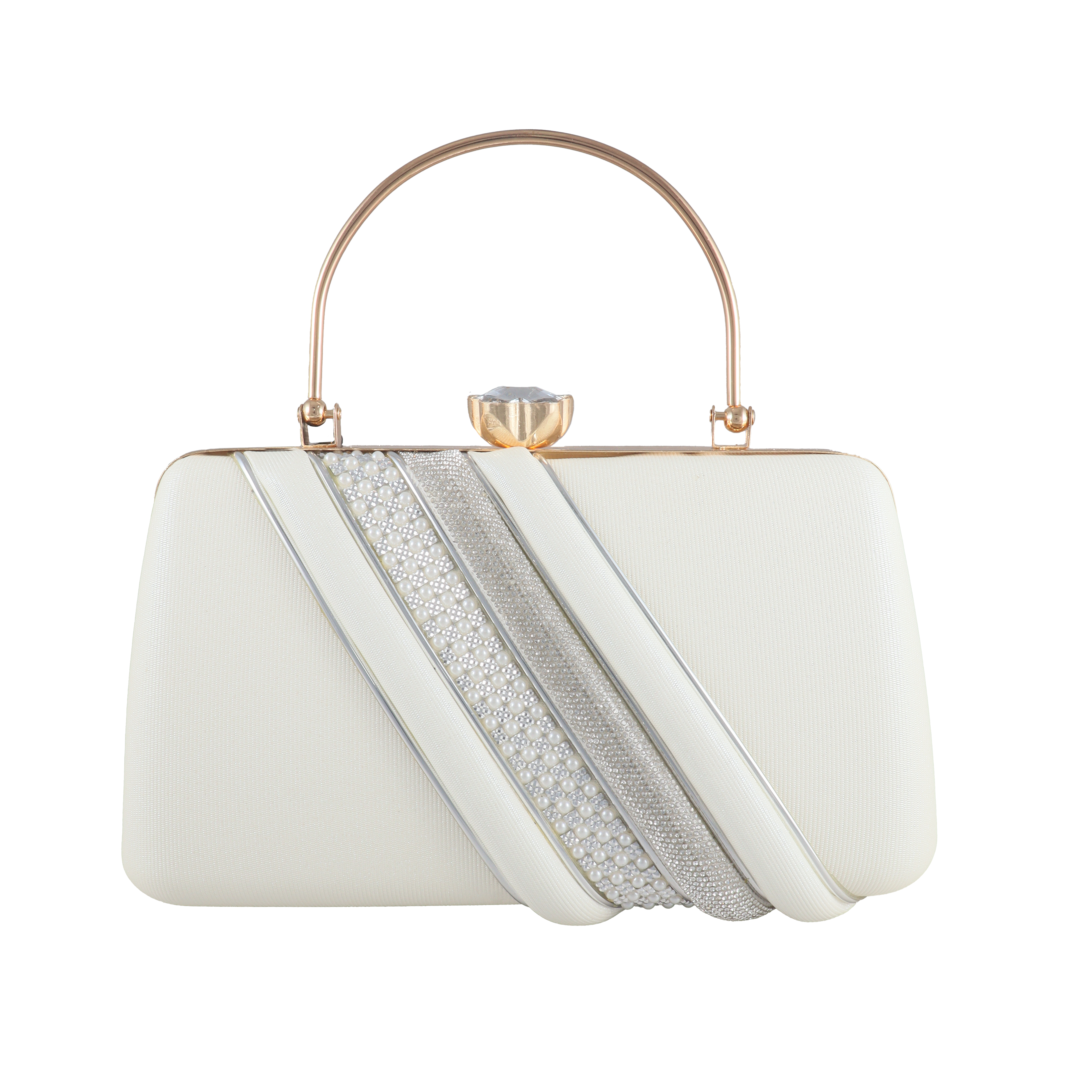 The Diagonal Pleated Statement Evening Clutch