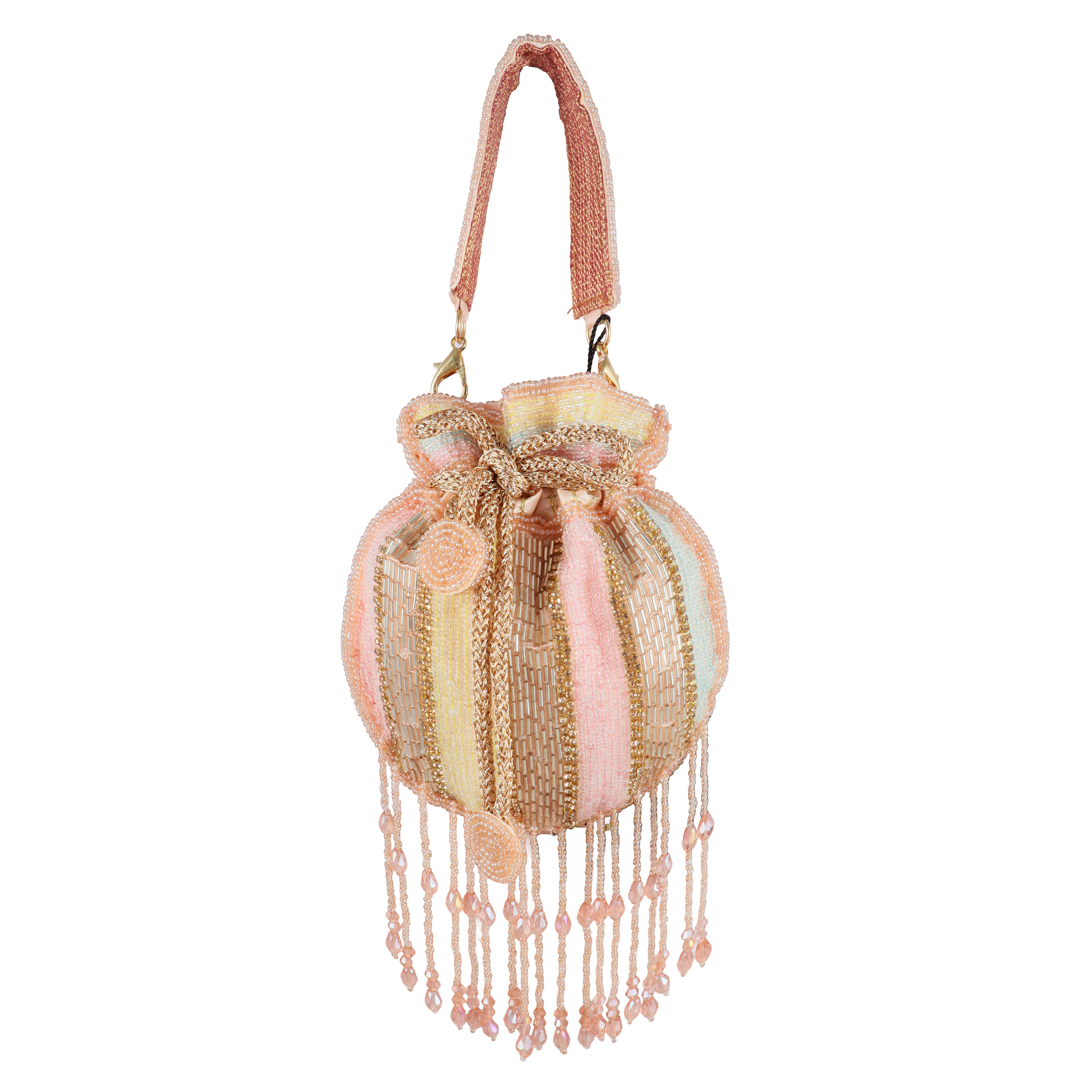 Artisan Hand-Beaded Tassel Mini Potli Bag