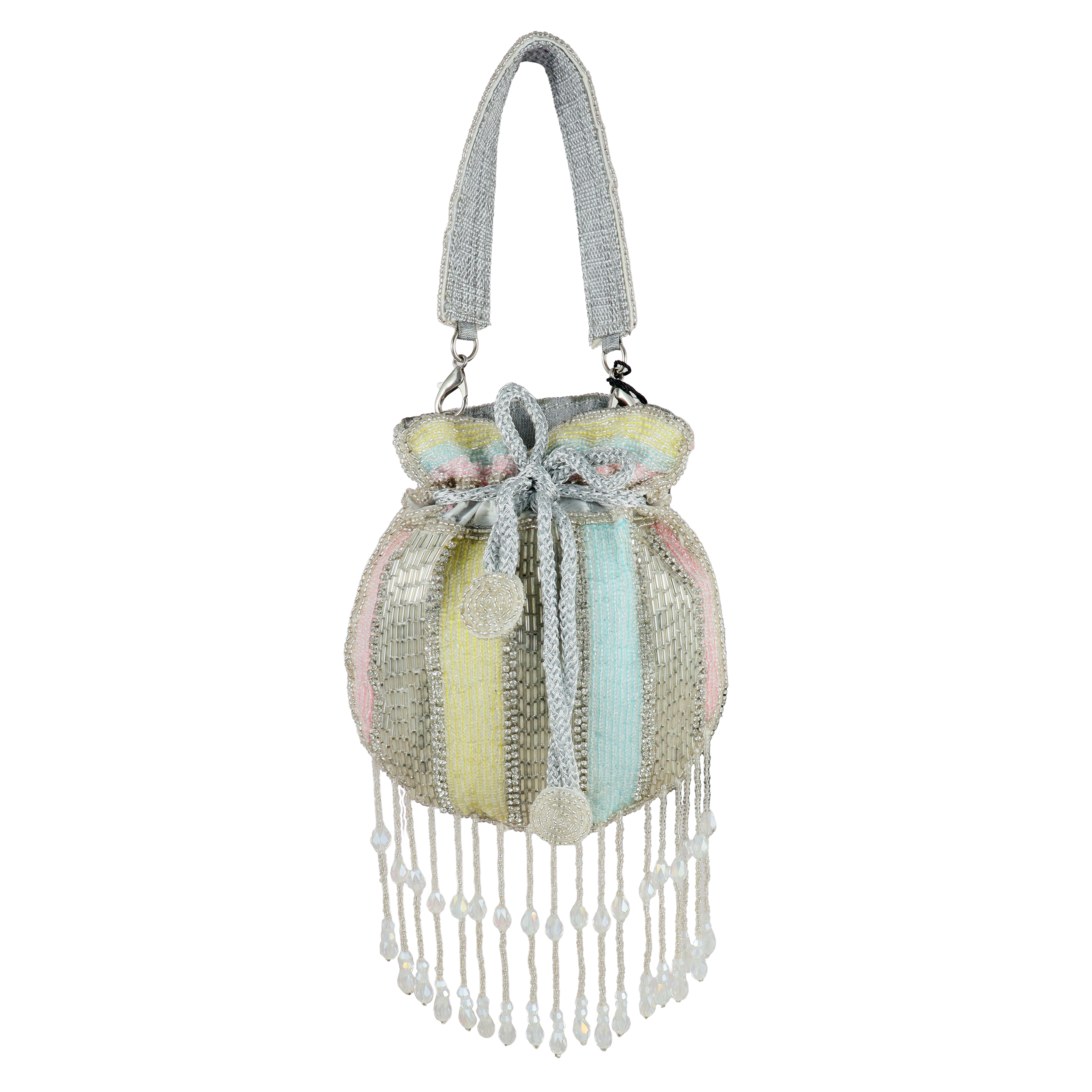 Artisan Hand-Beaded Tassel Mini Potli Bag