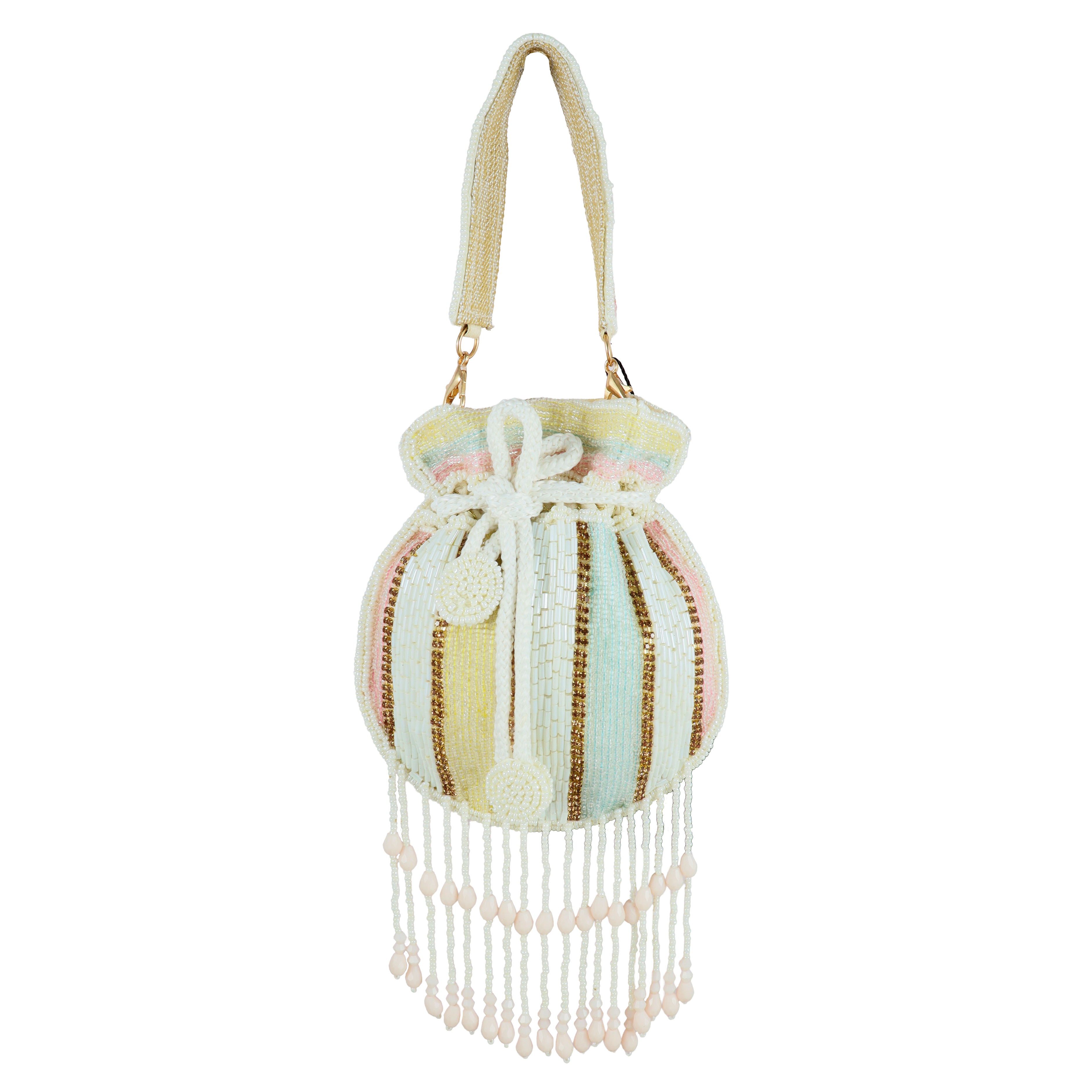 Artisan Hand-Beaded Tassel Mini Potli Bag