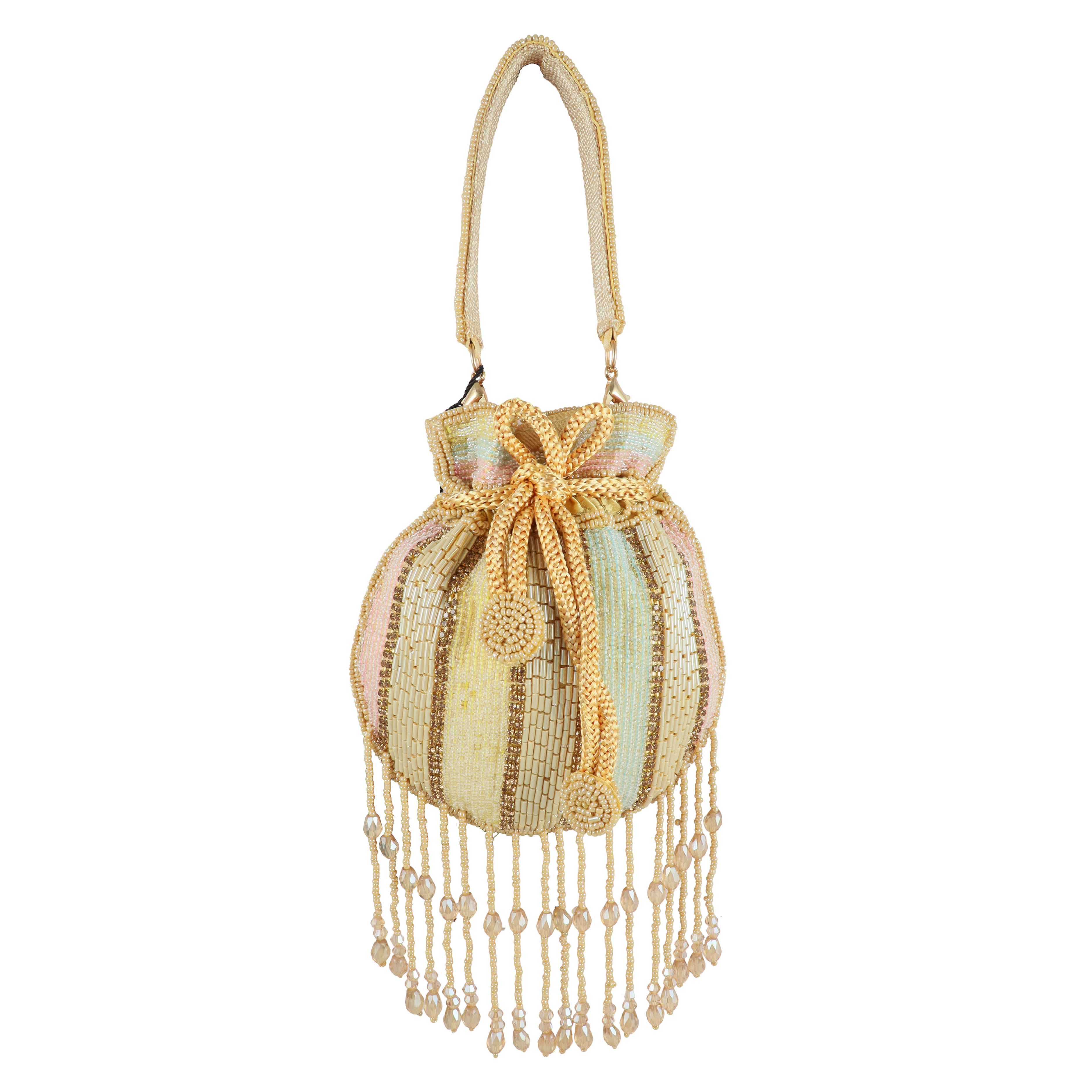 Artisan Hand-Beaded Tassel Mini Potli Bag