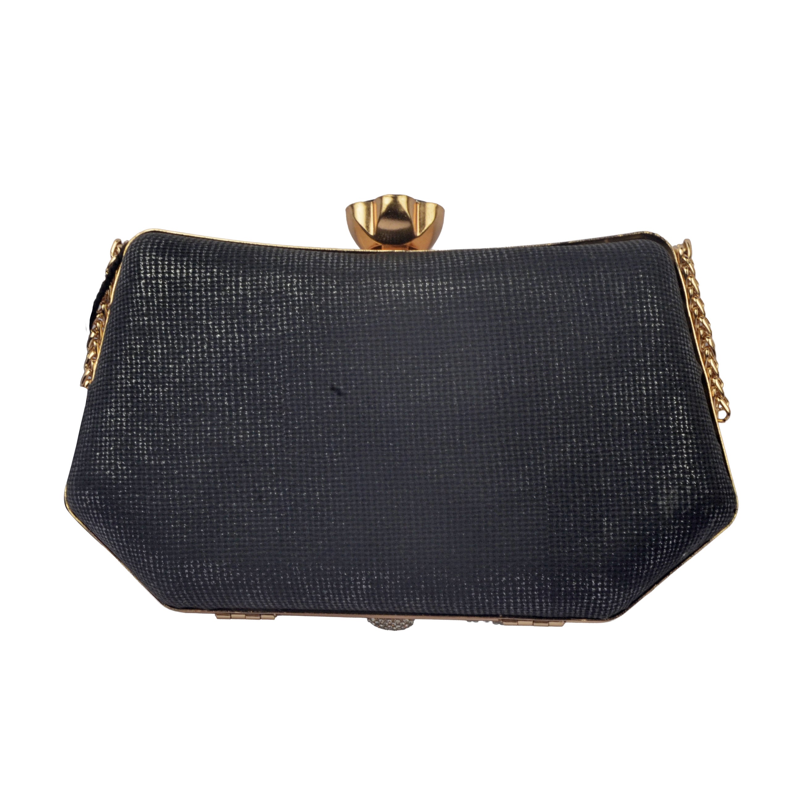 The Iris Metallic Chevron Evening Clutch