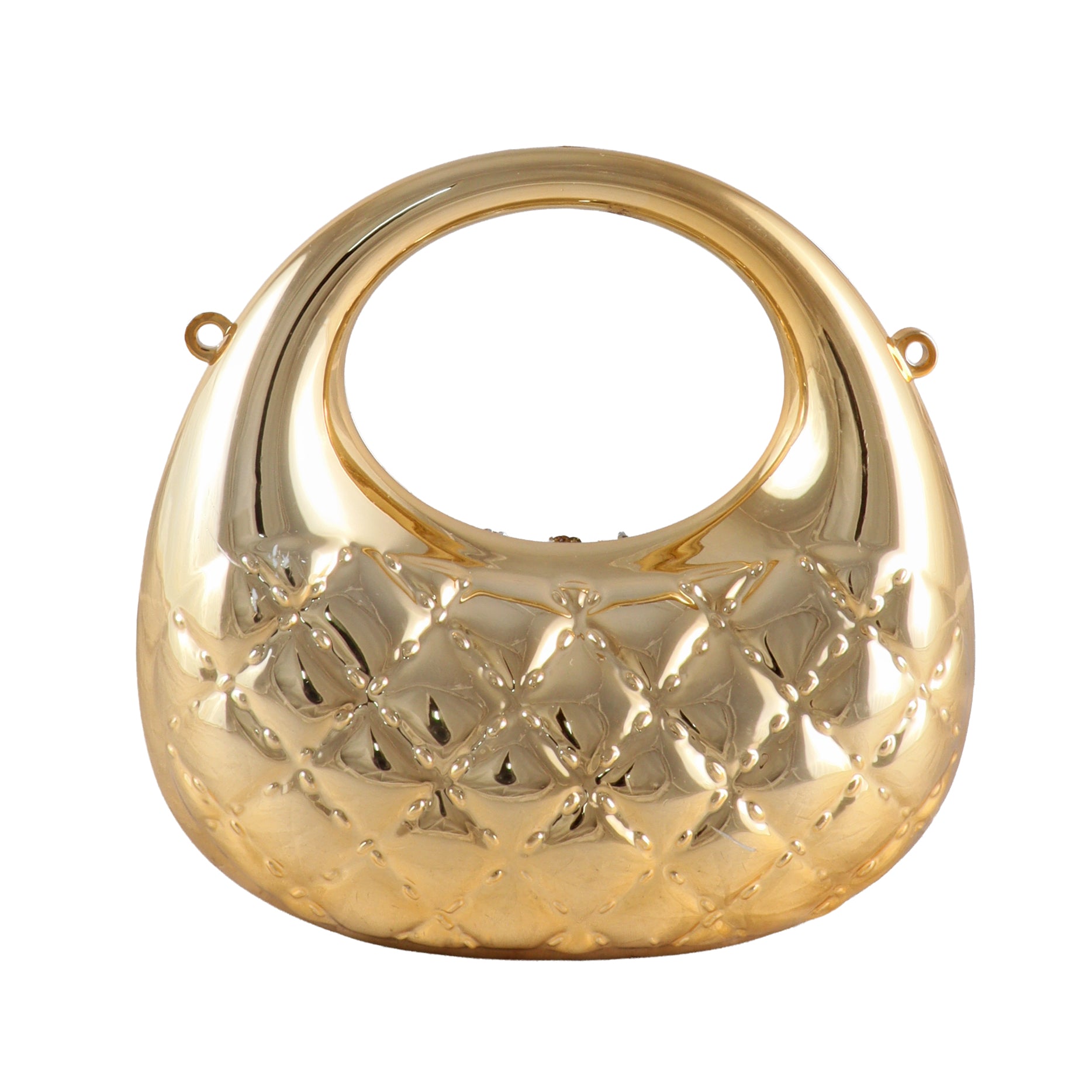 Aura Crystal Embellished Crescent Clutch Bag