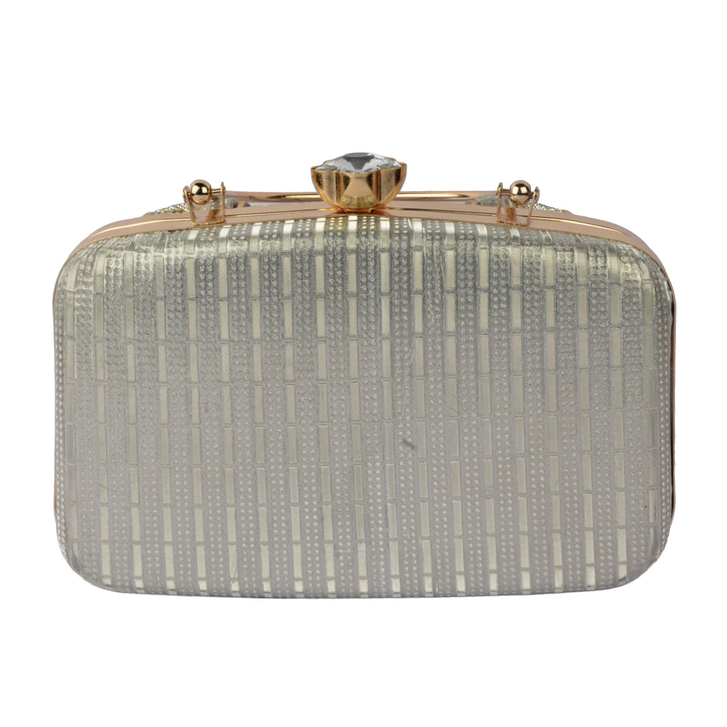 The Empress Pearl-Grid Oval Clutch
