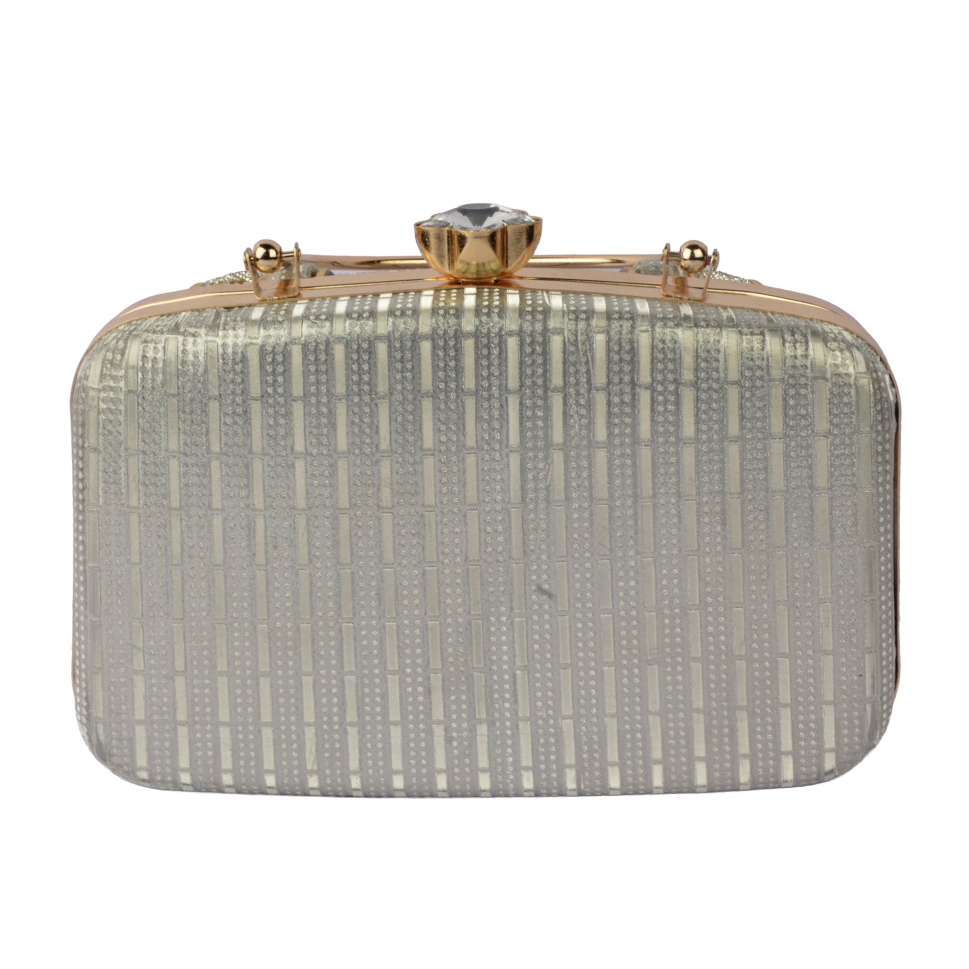 The Empress Pearl-Grid Oval Clutch