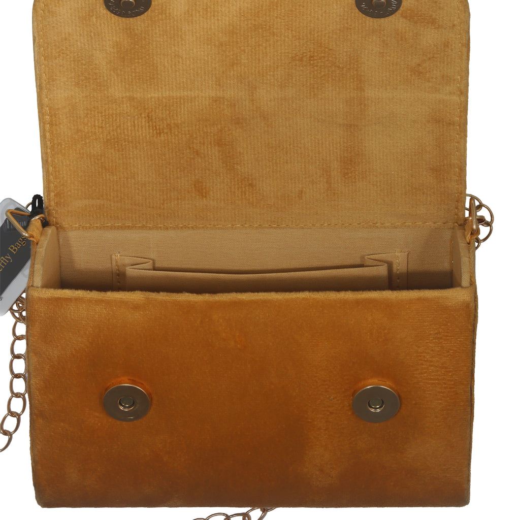 Embellished Pearl Velvet Clutch Bag