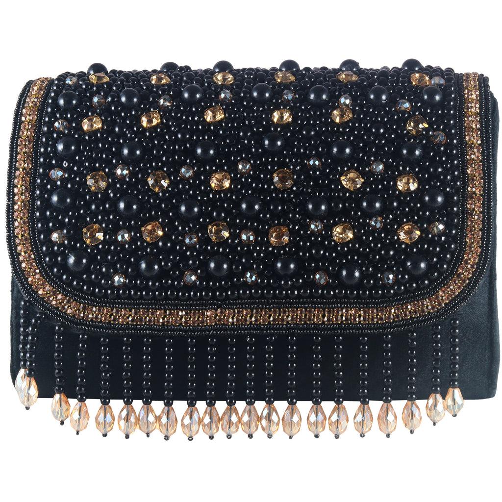 Hand-Embellished Pearl & Crystal Evening Bag