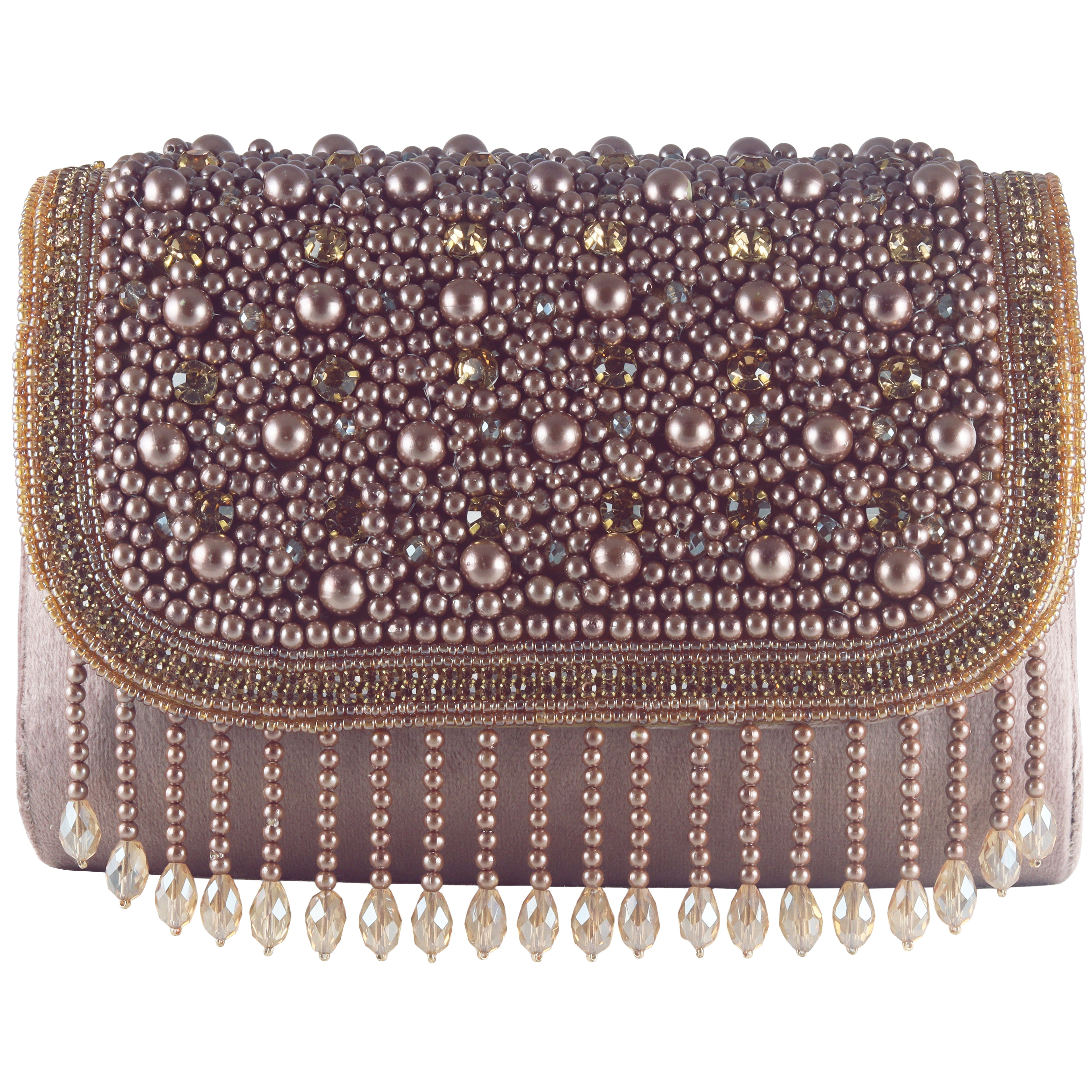 Hand-Embellished Pearl & Crystal Evening Bag