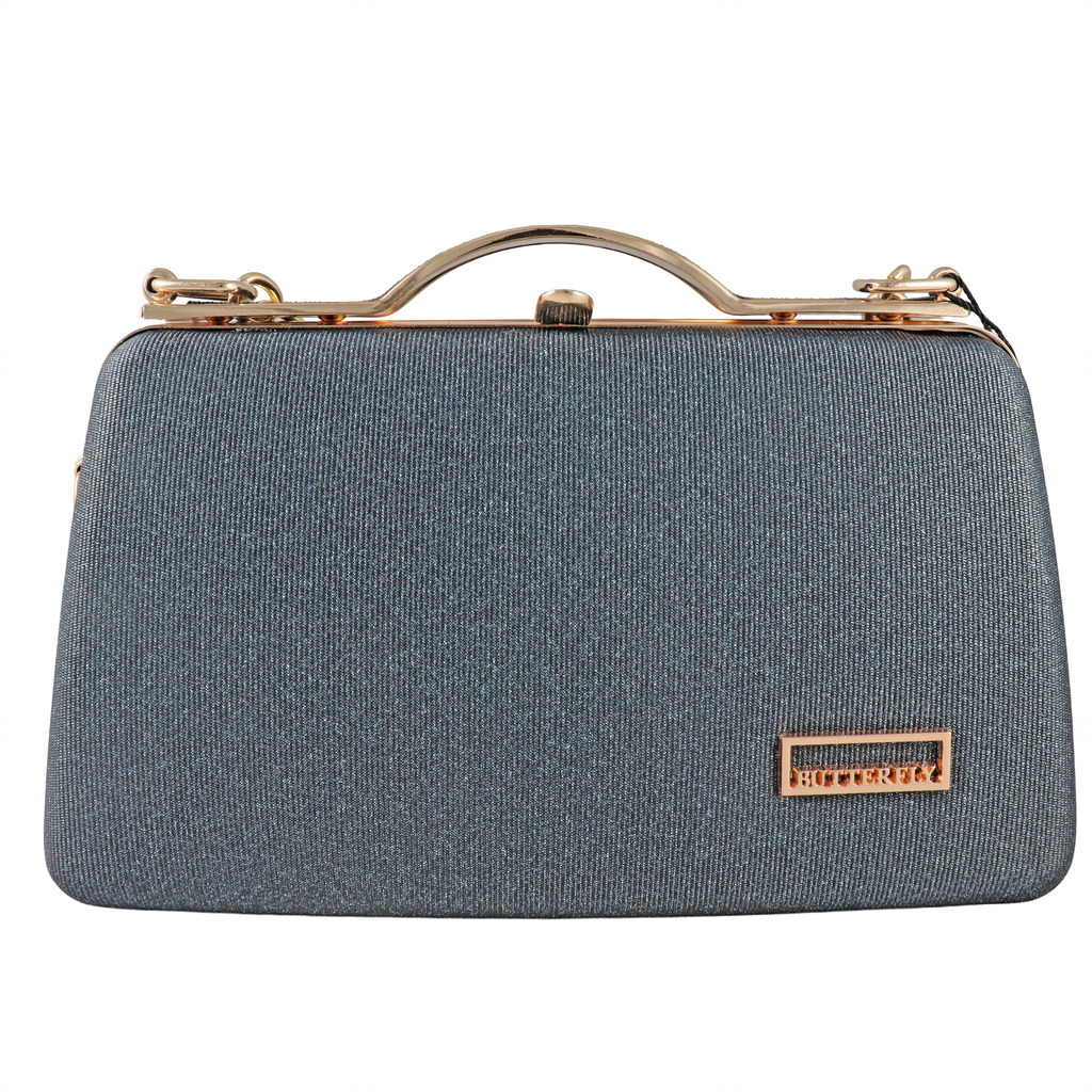 Women’s hard-case clutch handbag