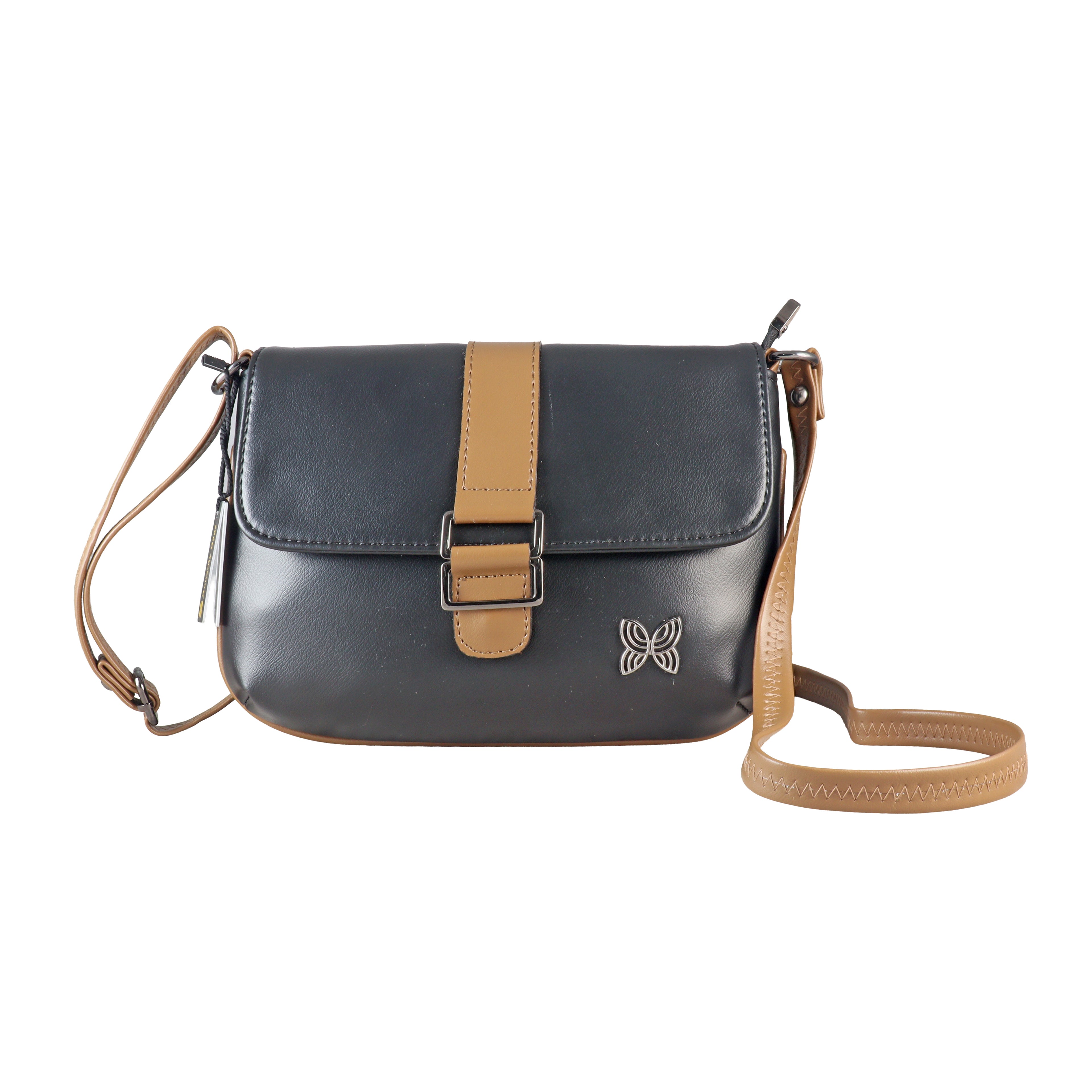 The Artisanal Duo-Tone Crossbody: Premium Vegan Leather Flap Bag