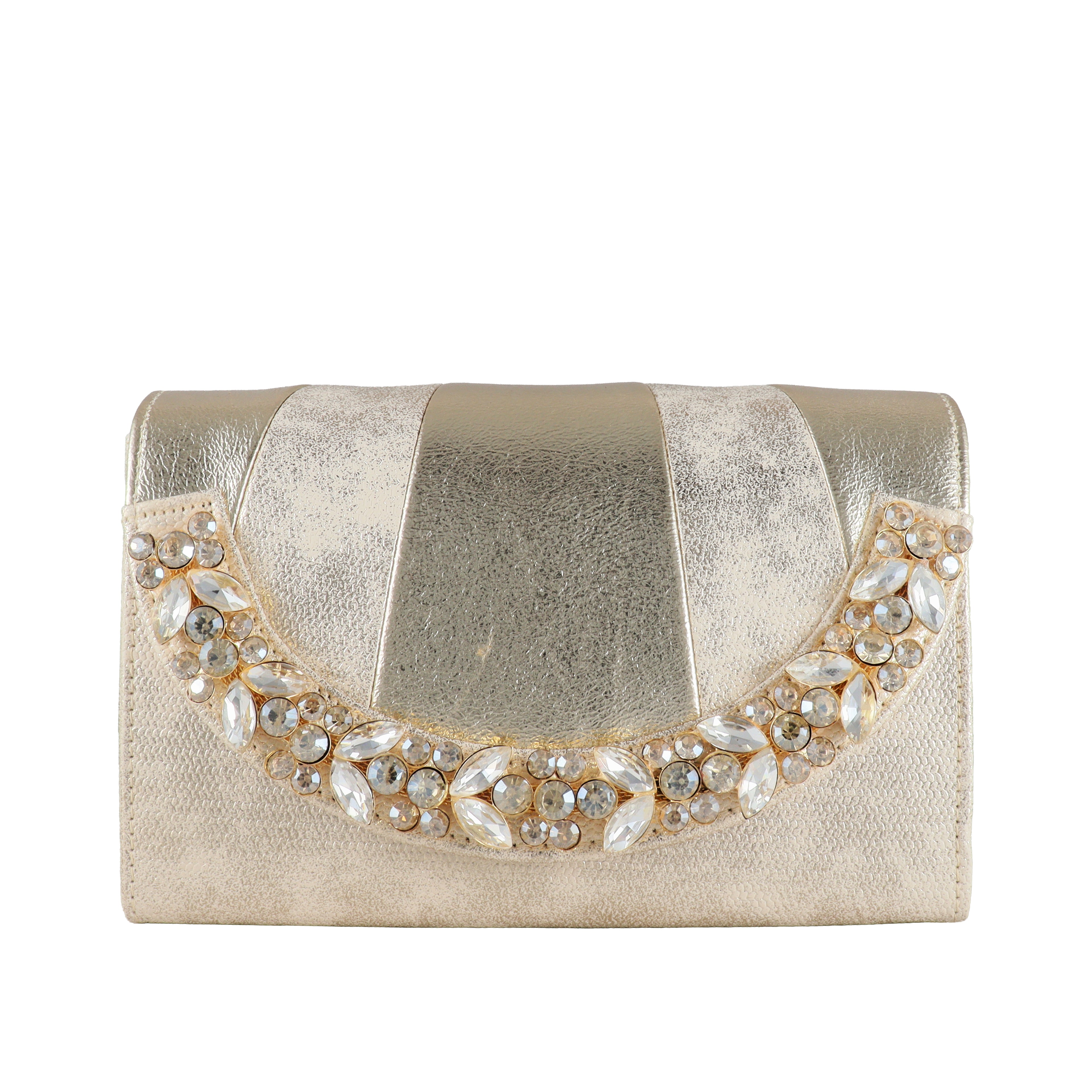 Aurora Crystal Metallic Clutch
