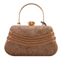 Brown handbag with gold accents