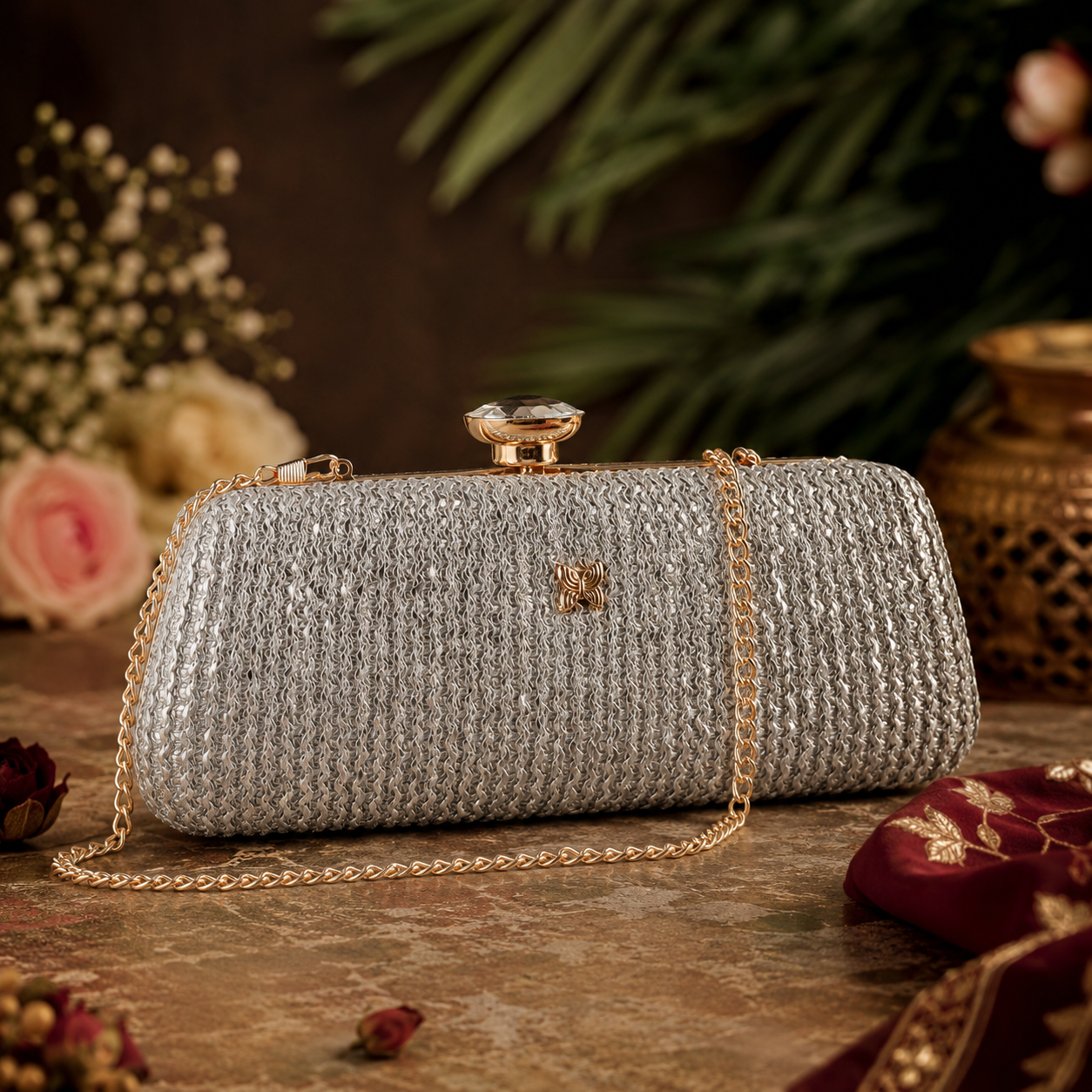 The Genevieve Crystal Cluster Evening Clutch