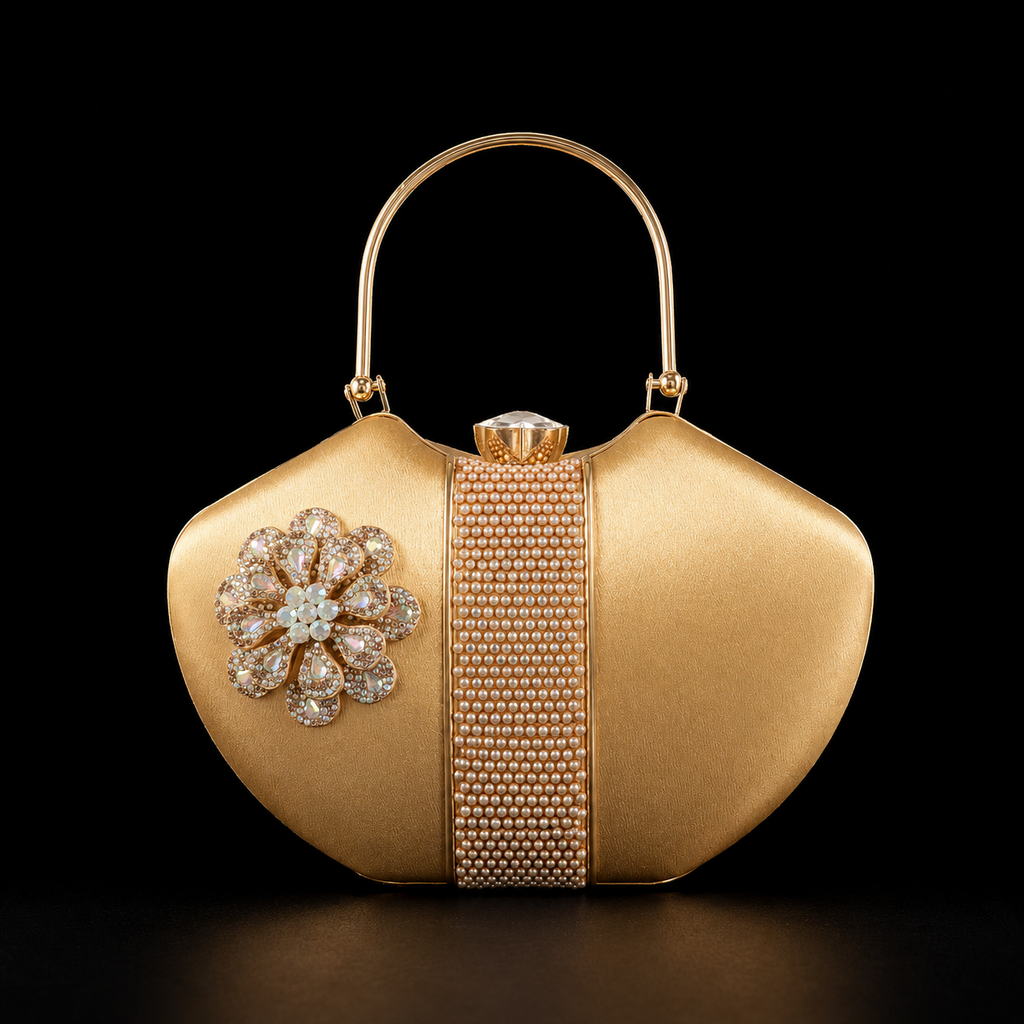 Aura Crystal Floral Evening Clutch