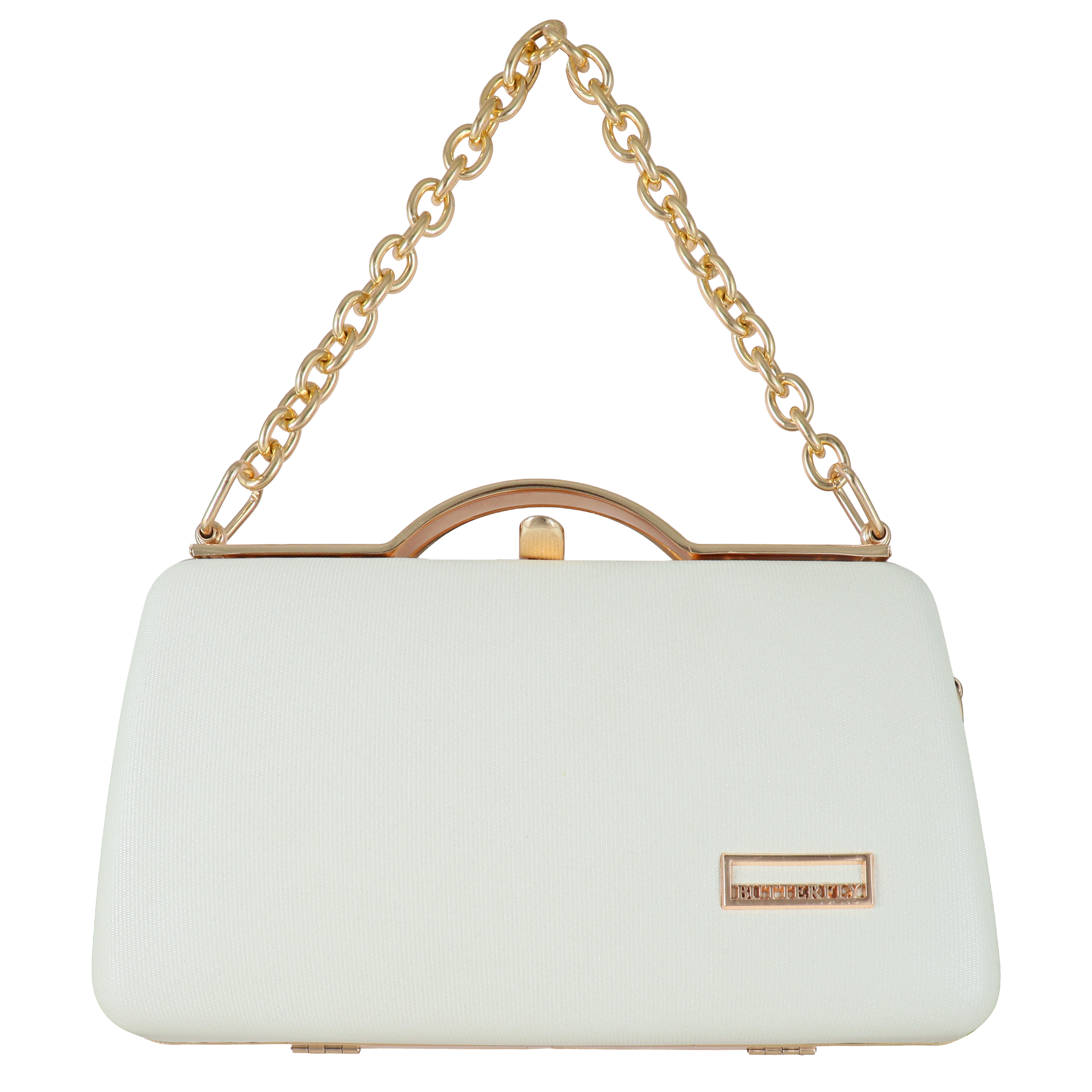 Women’s hard-case clutch handbag