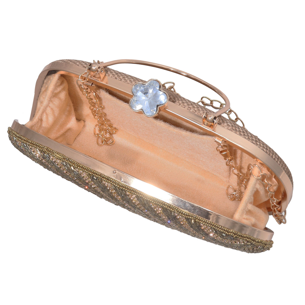 Serpentine Shimmer Hand-Beaded Evening Clutch