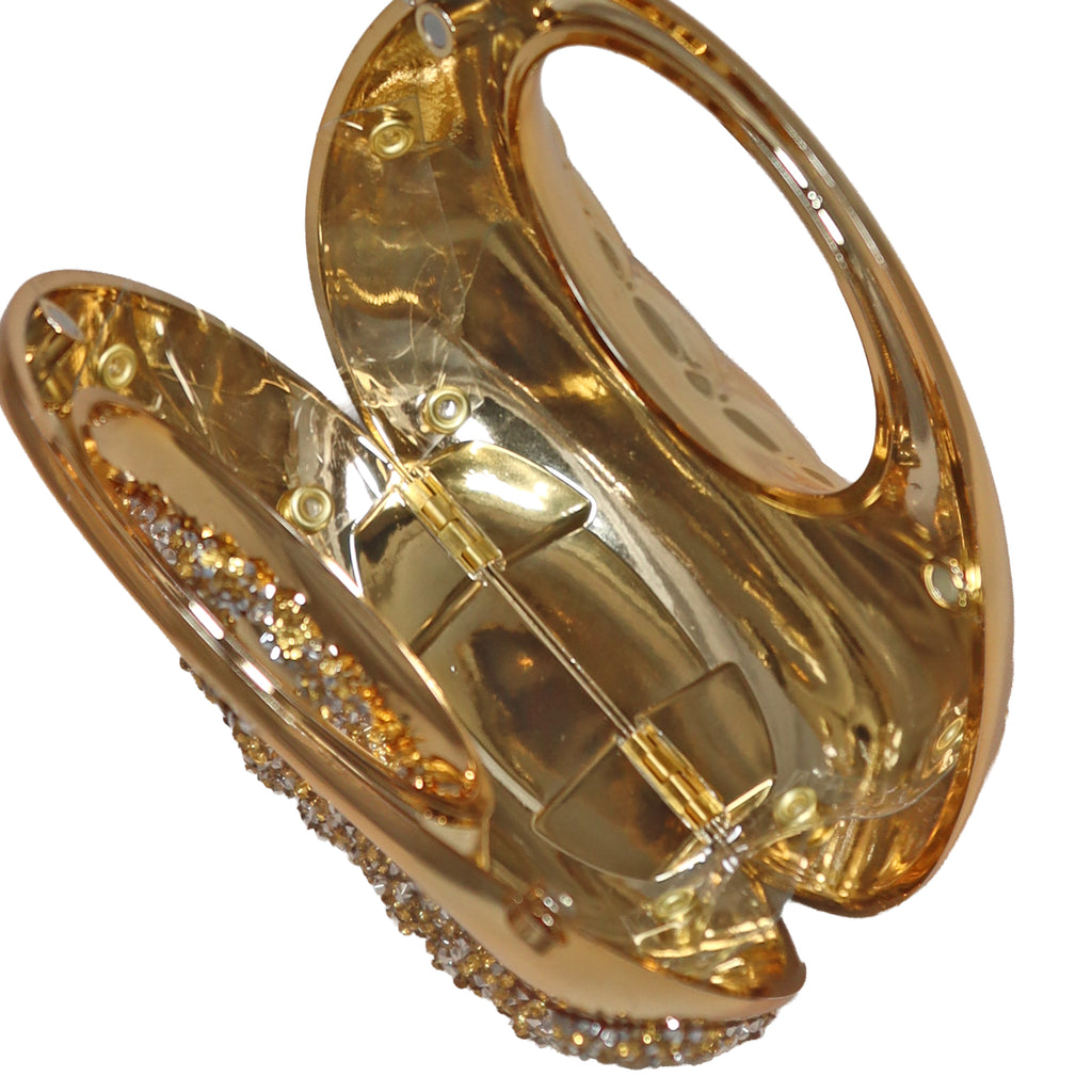 Aura Crystal Embellished Crescent Clutch Bag