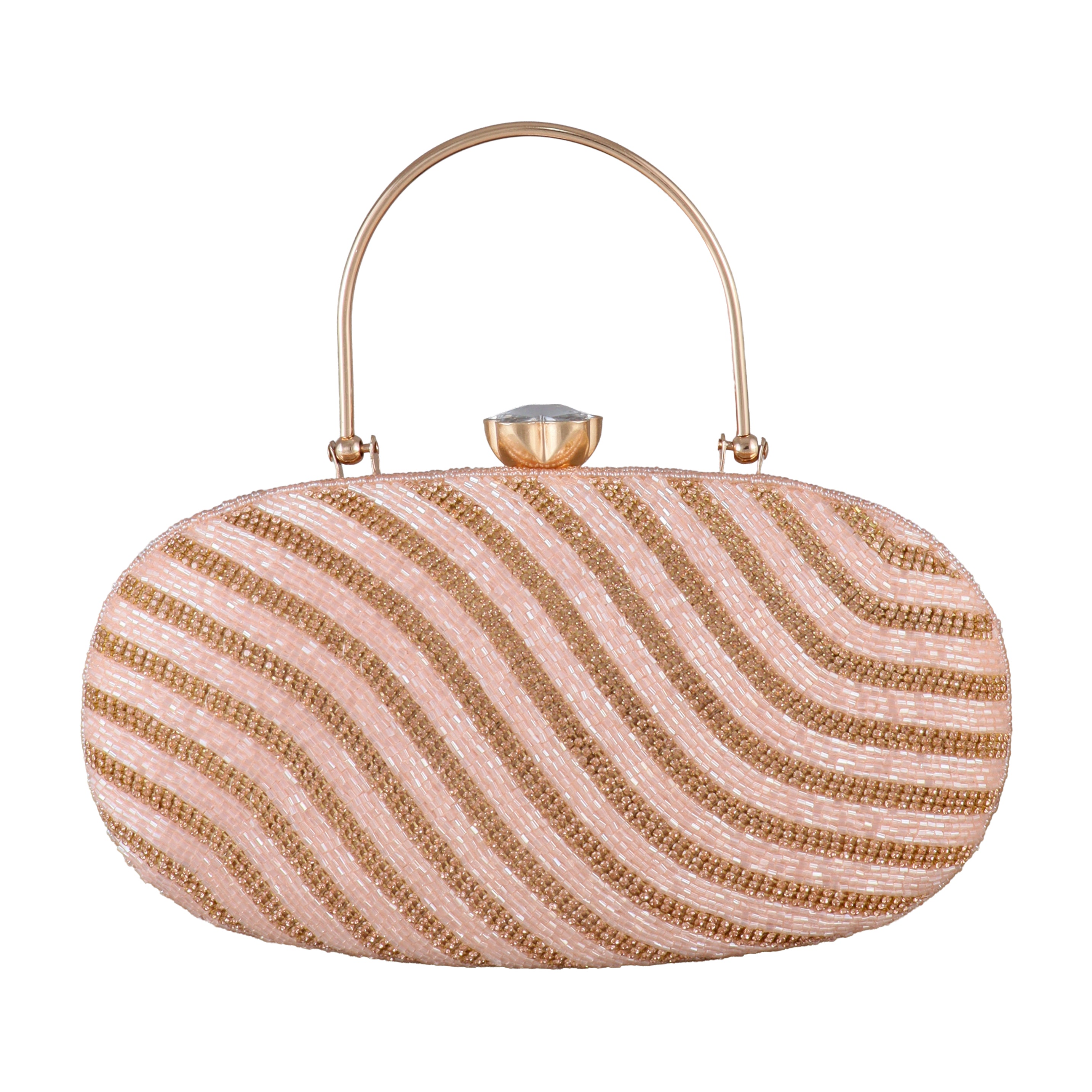 Serpentine Shimmer Hand-Beaded Evening Clutch