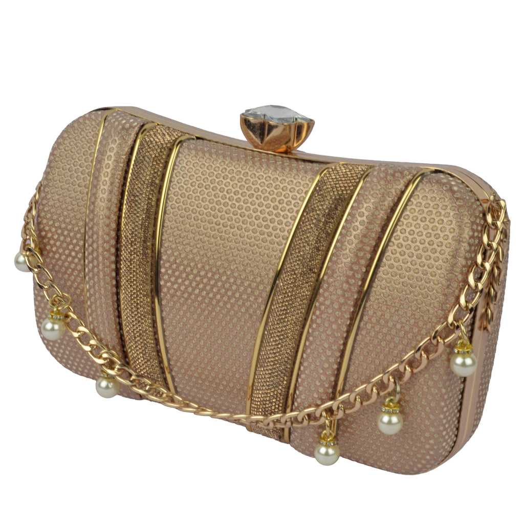 The Vivienne Pearl & Crystal Wave Evening Clutch