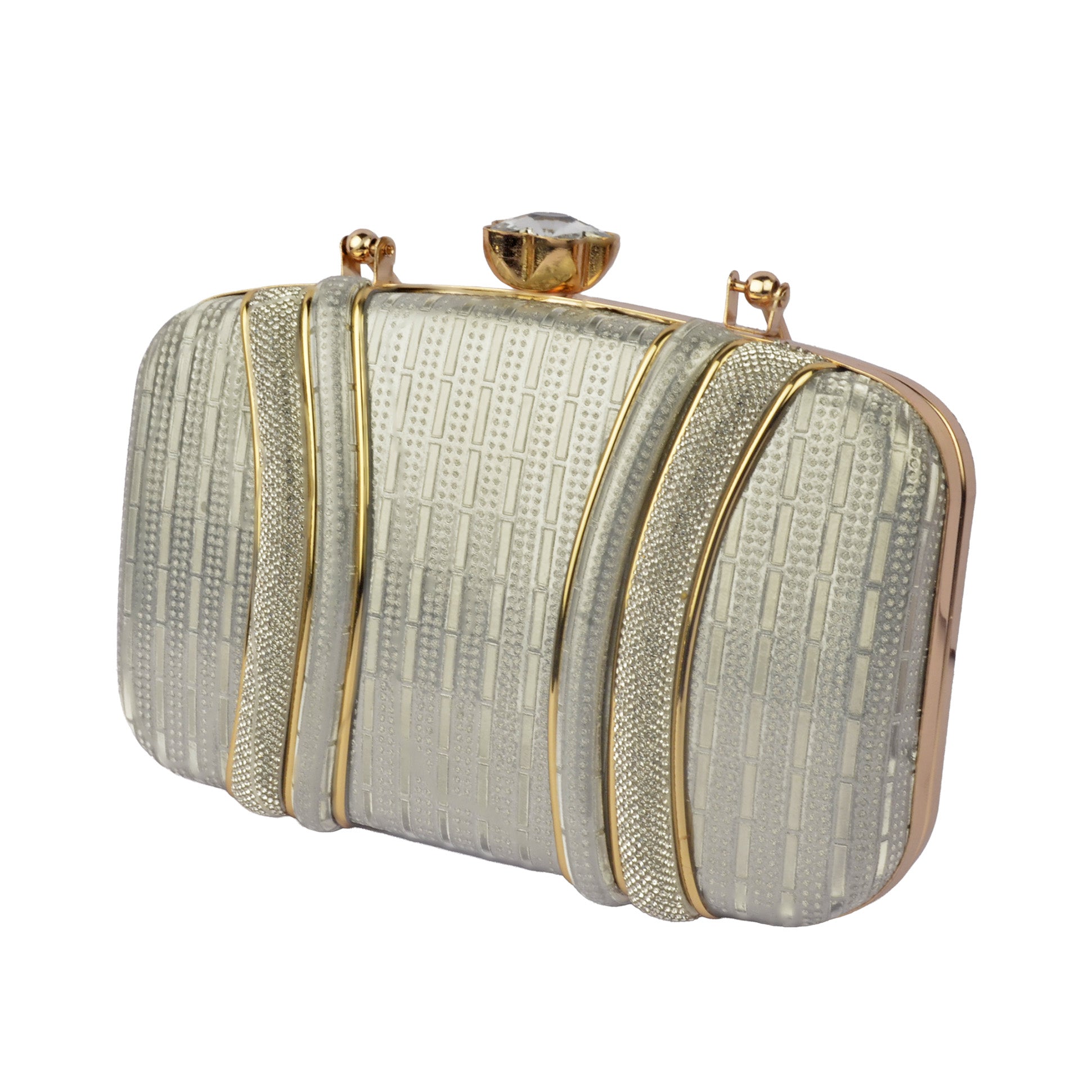 The Empress Pearl-Grid Oval Clutch